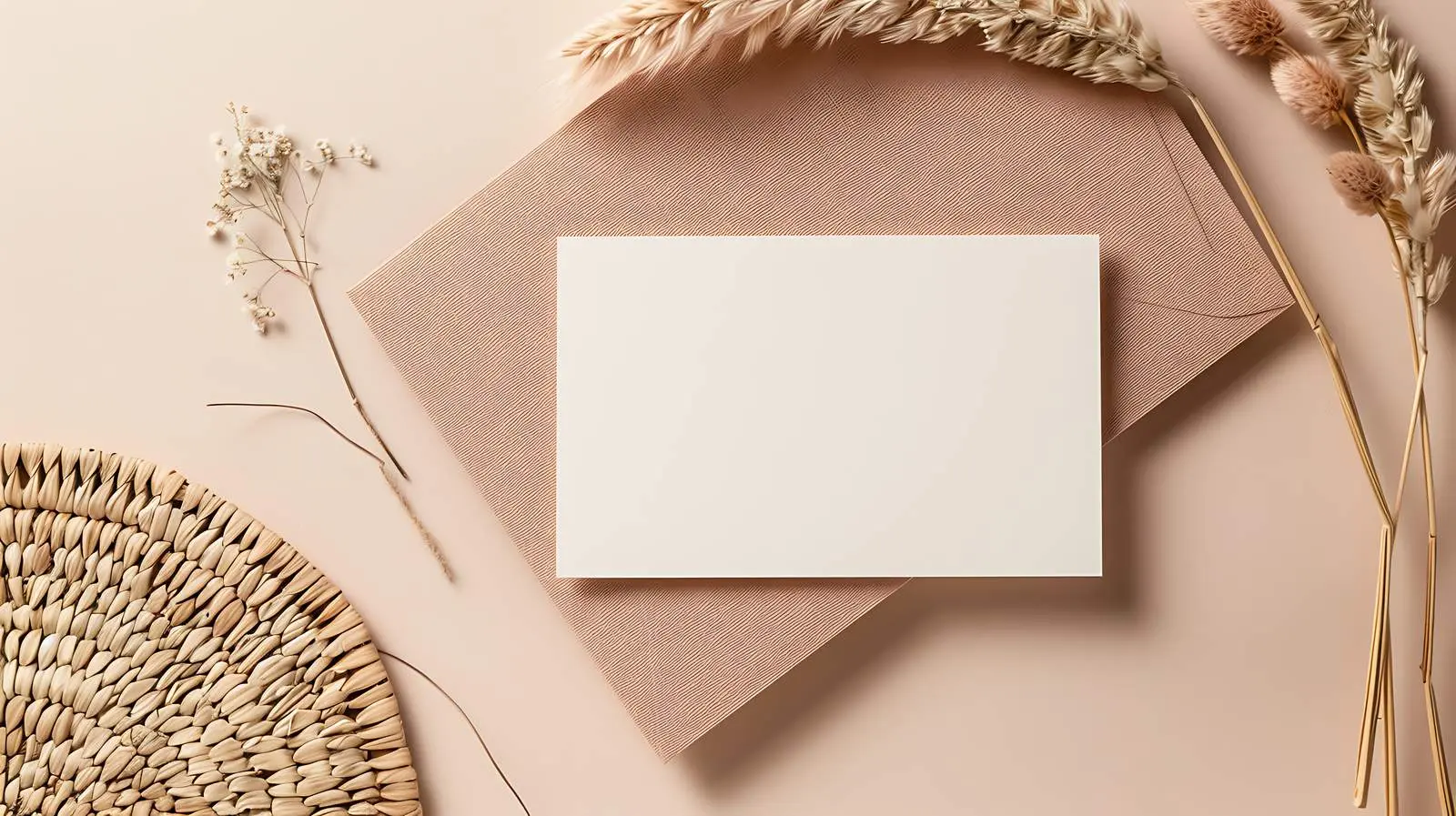Blank Invitation Cards with Bunny Tail and Grass — free download from Dotvec