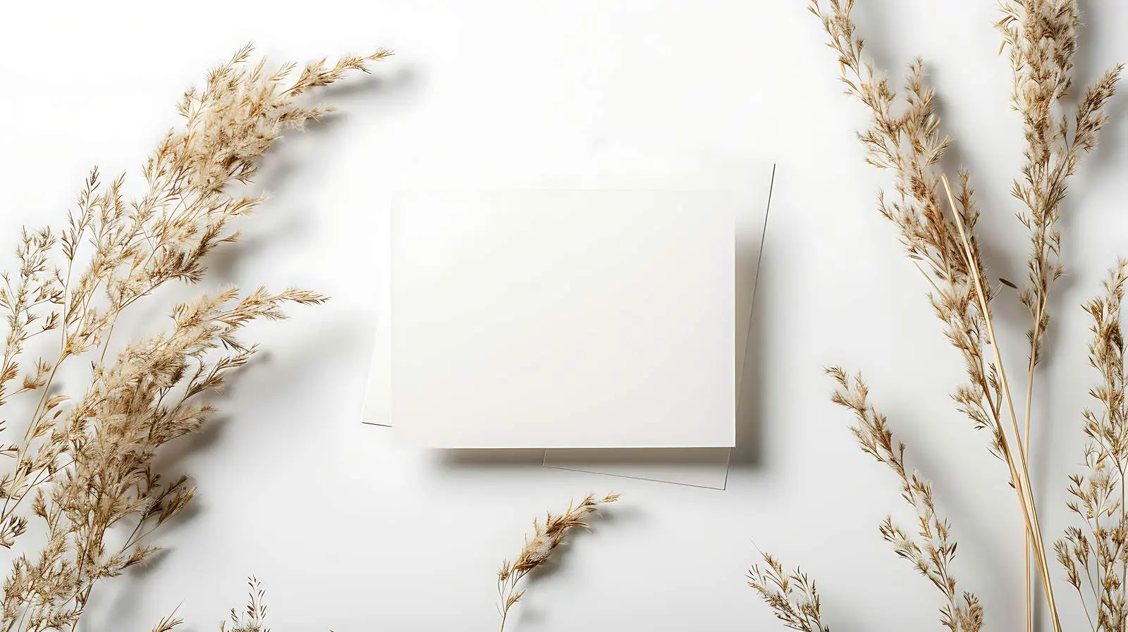 Blank Invitation Cards with Dried Grass Background — free download from Dotvec