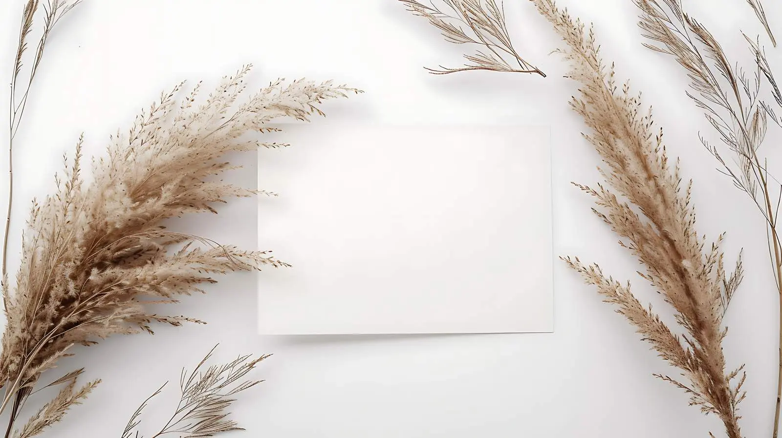 Blank Invitation Cards with Dried Grass Background – free personalized invite image from Dotvec