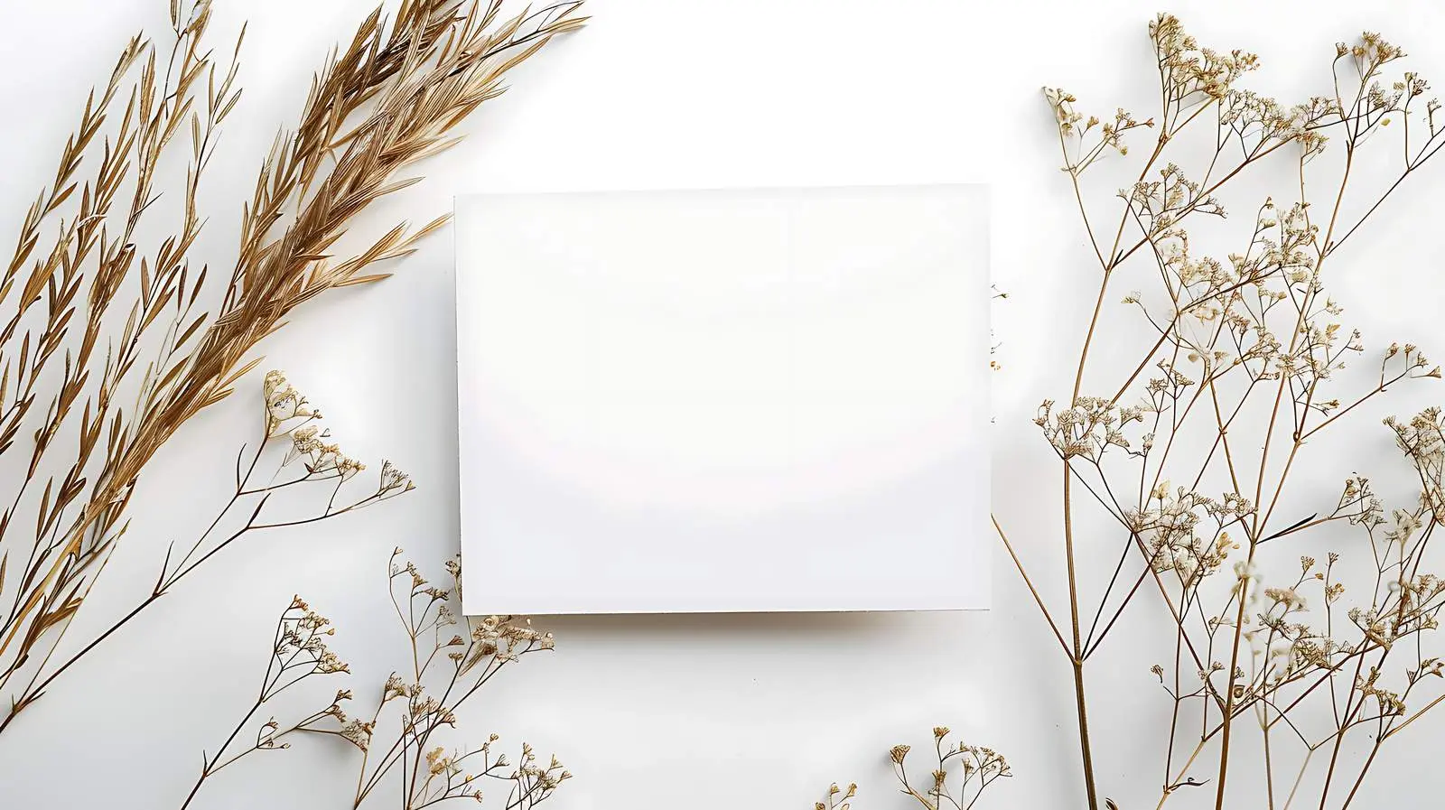 Blank Invitation Cards with Dried Grass Background — free download from Dotvec