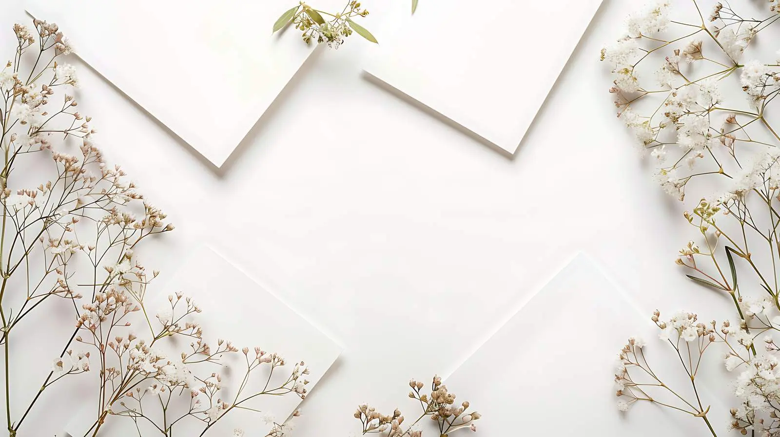 Blank Invitation Cards with Copy Space Flat Lay – free photography background image from Dotvec