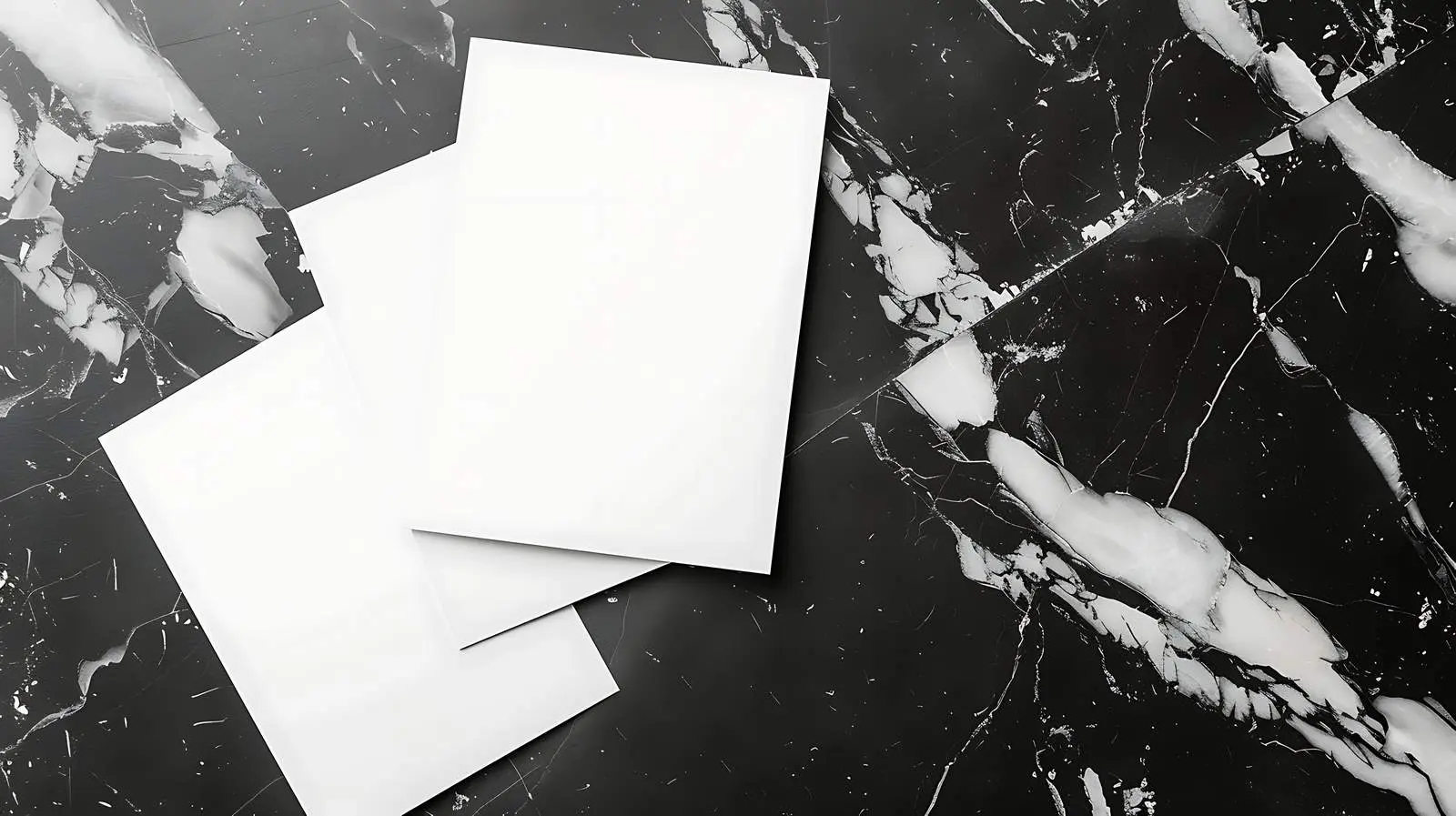 Blank Invitation Cards on Black Marble Background — free download from Dotvec