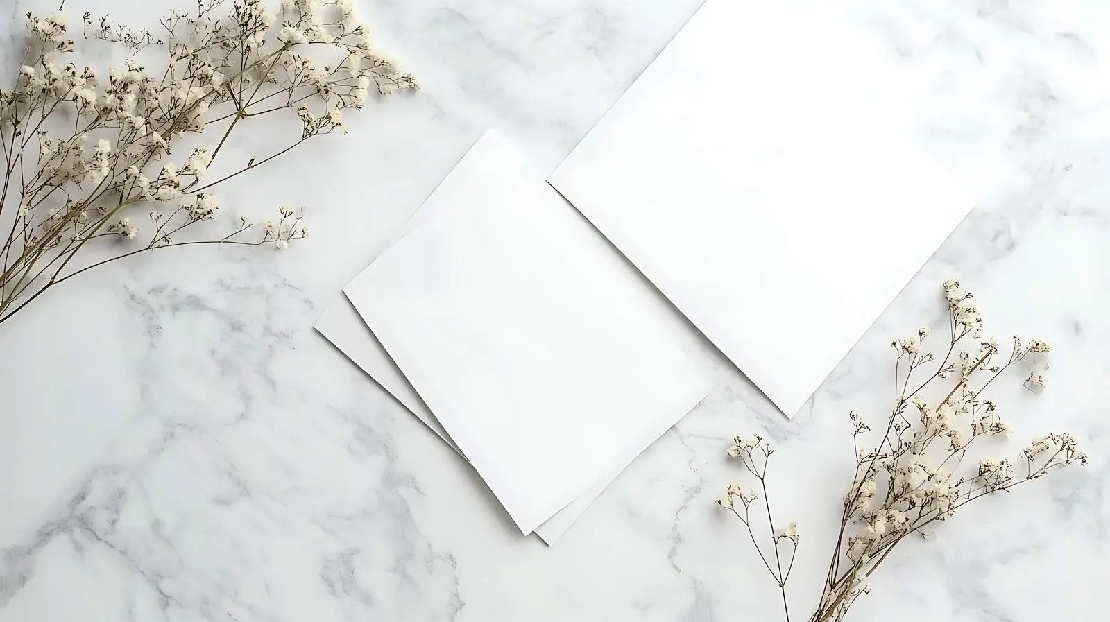 Blank Invitation Cards on Marble Background — free download from Dotvec