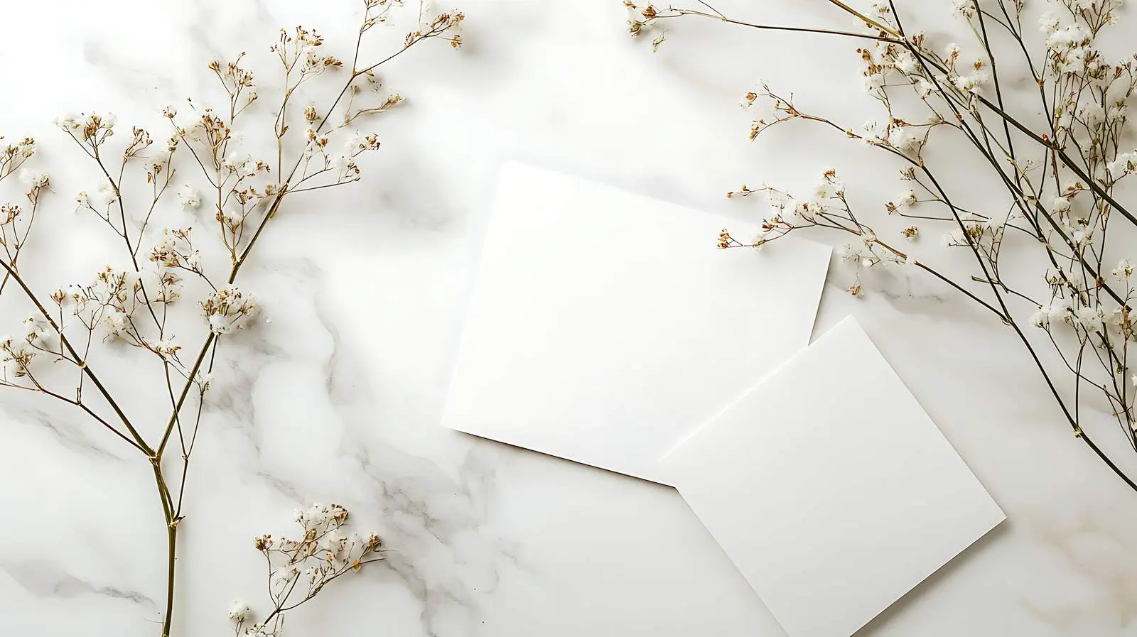 Blank Invitation Cards on Marble Background — free download from Dotvec