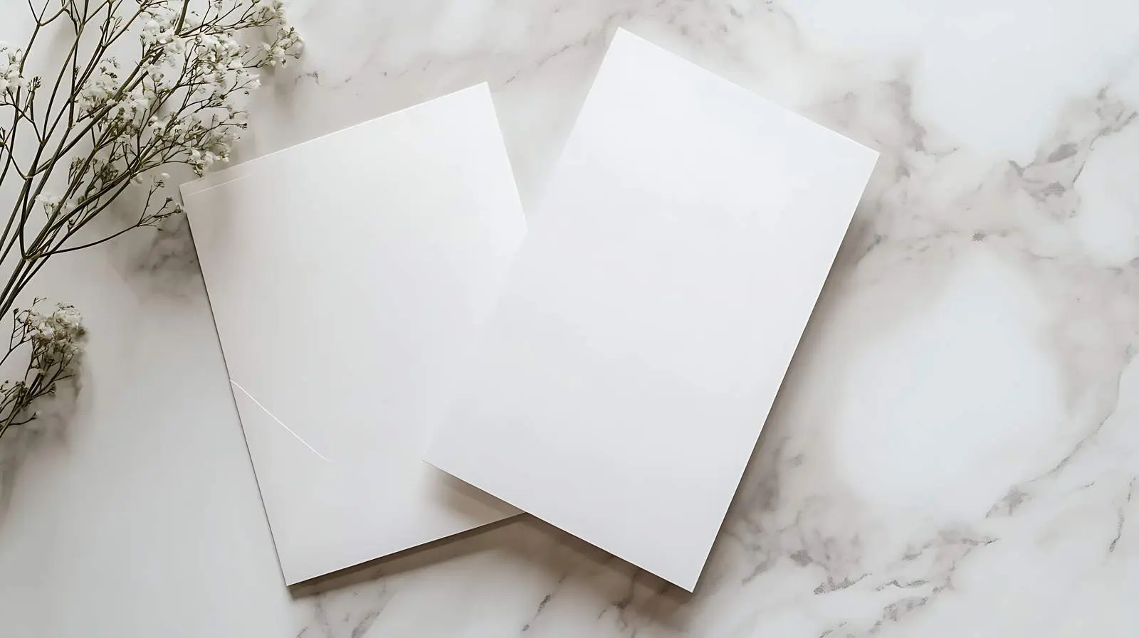 Elegant Blank Invitation Cards on Marble Background — free download from Dotvec