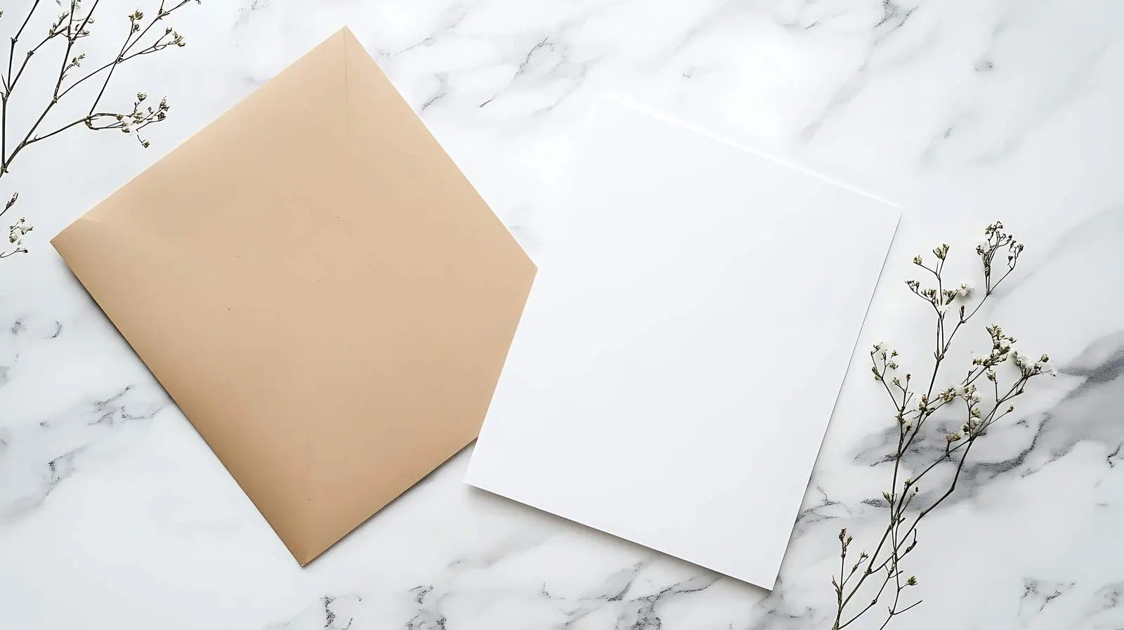 Blank Invitation Cards on Neutral Marble Background — free download from Dotvec