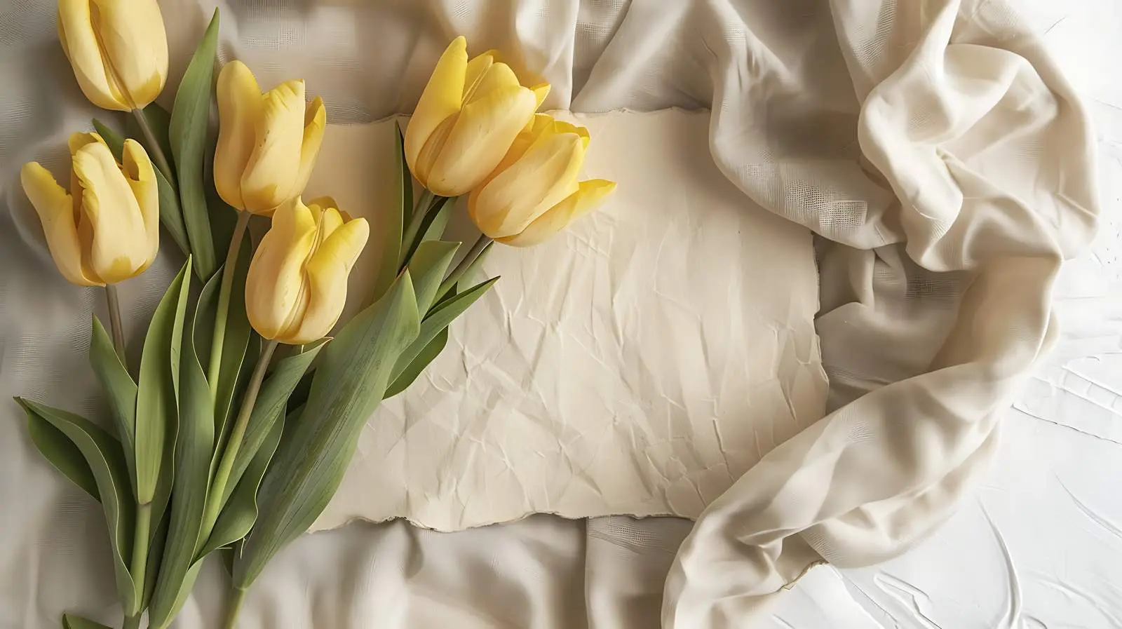 Blank Yellow Tulip Invitation Card with Copy Space — free download from Dotvec