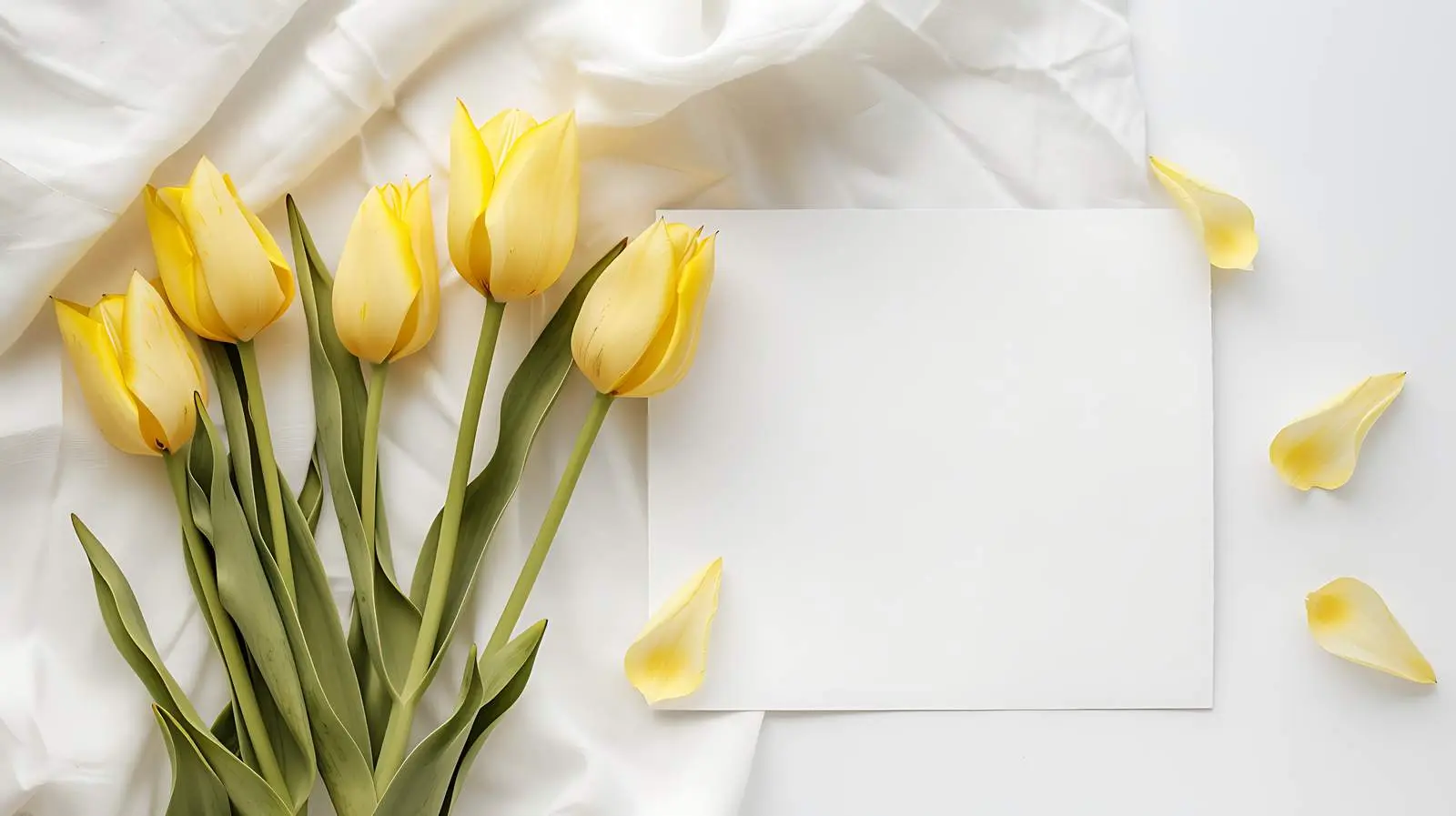 Yellow Tulip Blank Invitation Card Design – free stylish card image from Dotvec