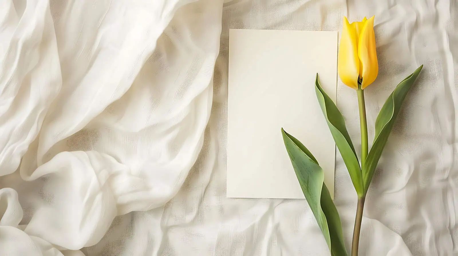 Yellow Tulip Flower Invitation Card on Neutral Background — free download from Dotvec