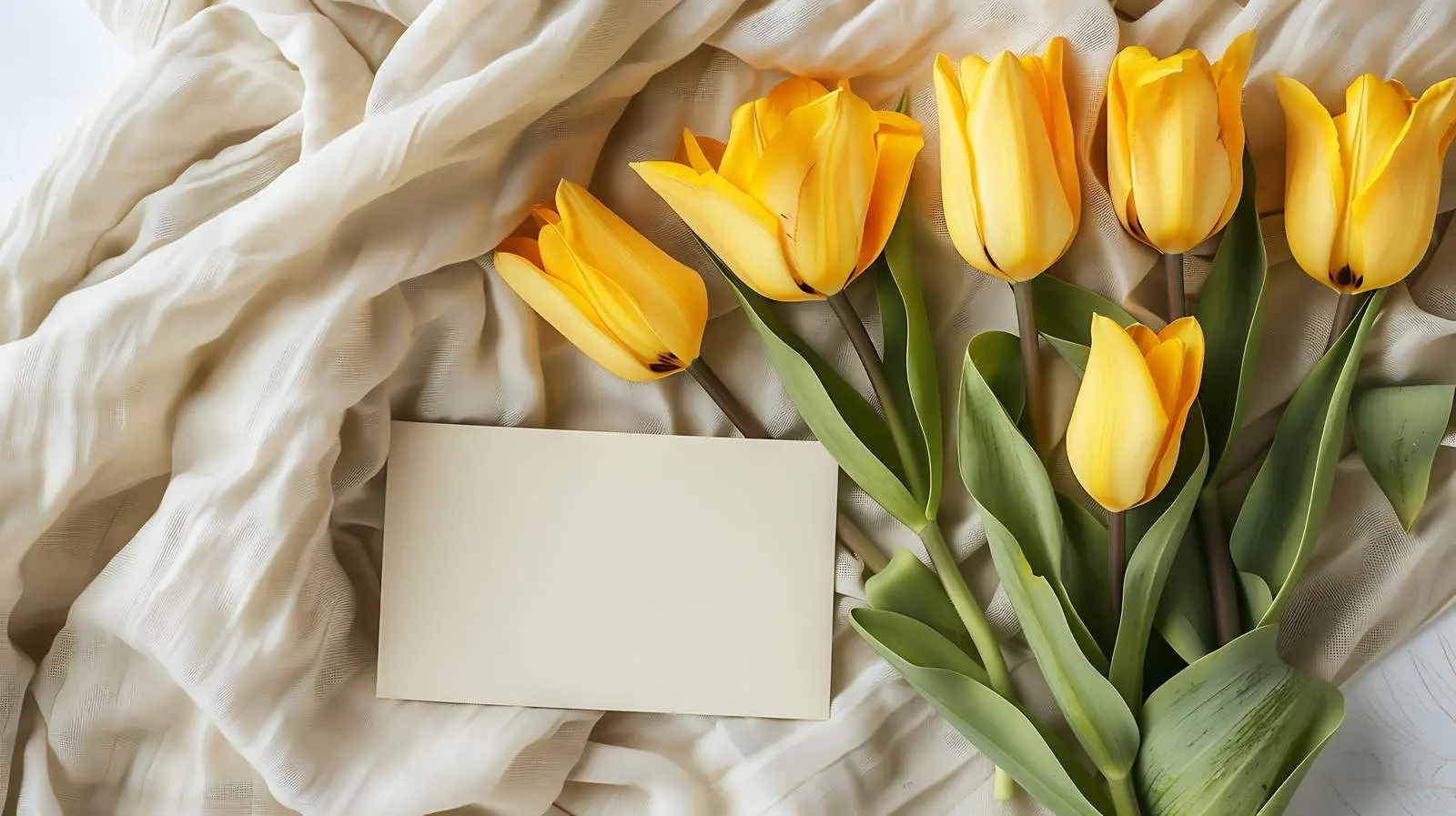 Yellow Tulip Flower Bouquet Invitation Card – free stylish card image from Dotvec