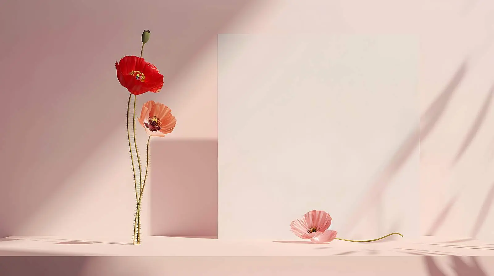 Blank Card with Poppy Flower Mockup — free download from Dotvec