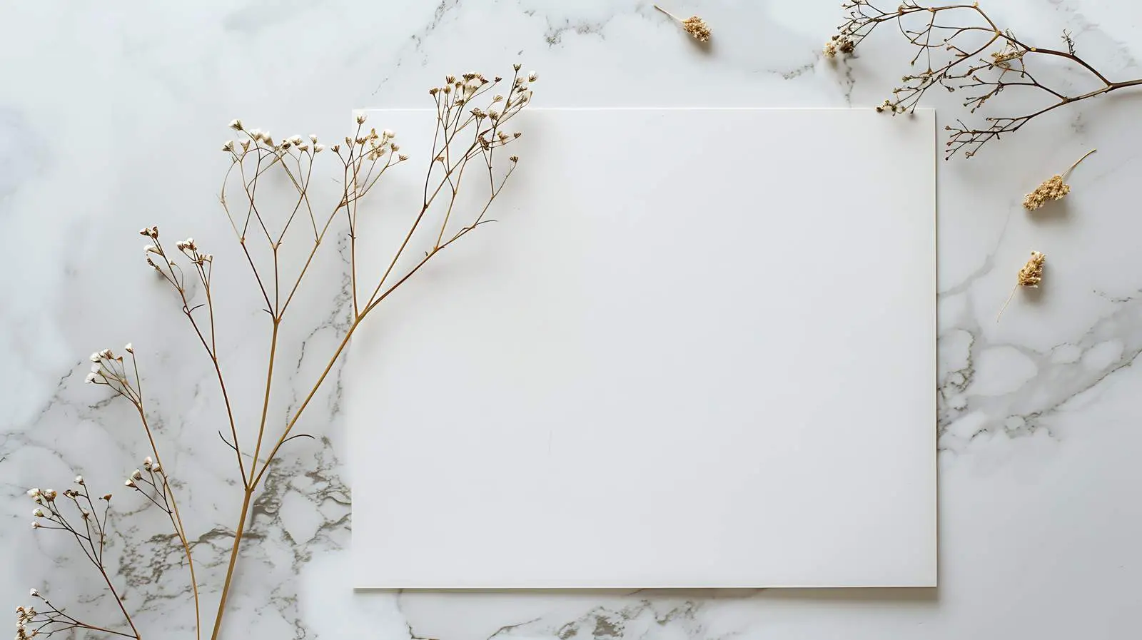 Blank Card Mockup with Dried Flower Decor — free download from Dotvec