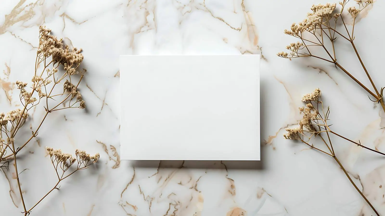 Blank Paper Sheet Card with Dried Flower — free download from Dotvec