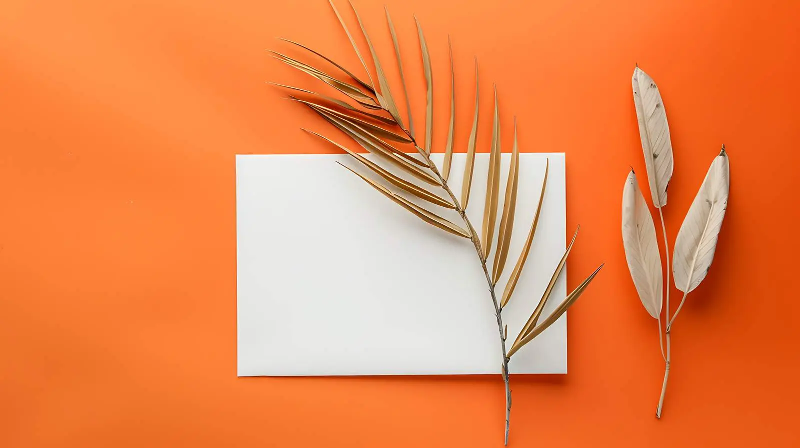 Blank Paper Sheet Card with Palm Leaf — free download from Dotvec