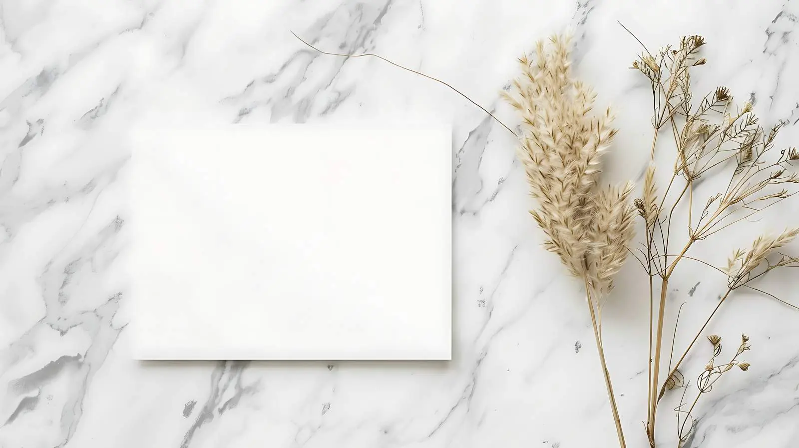 Blank Card Mockup with Dried Palm Leaf — free download from Dotvec