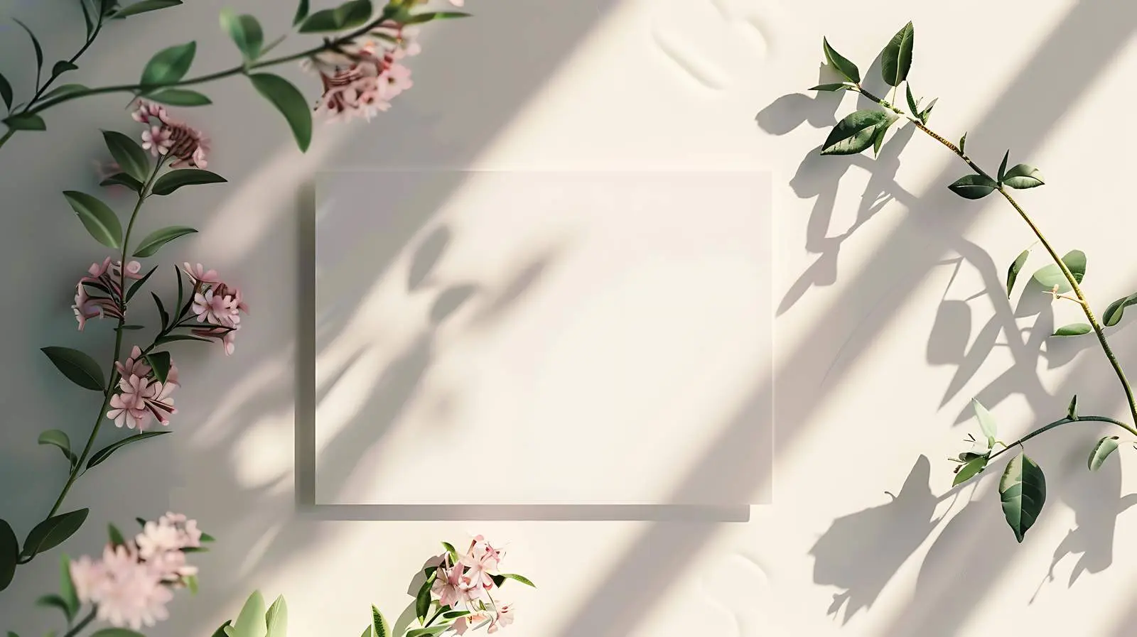 Blank Paper Card with Palm Leaf Mockup – free stylish card image from Dotvec