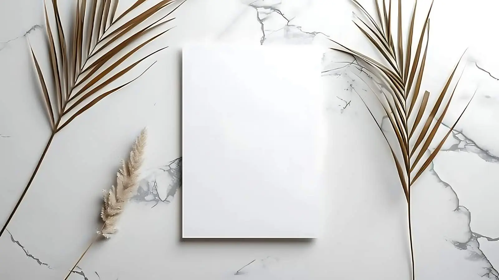 Blank Card with Palm Leaf Mockup – free customizable design image from Dotvec