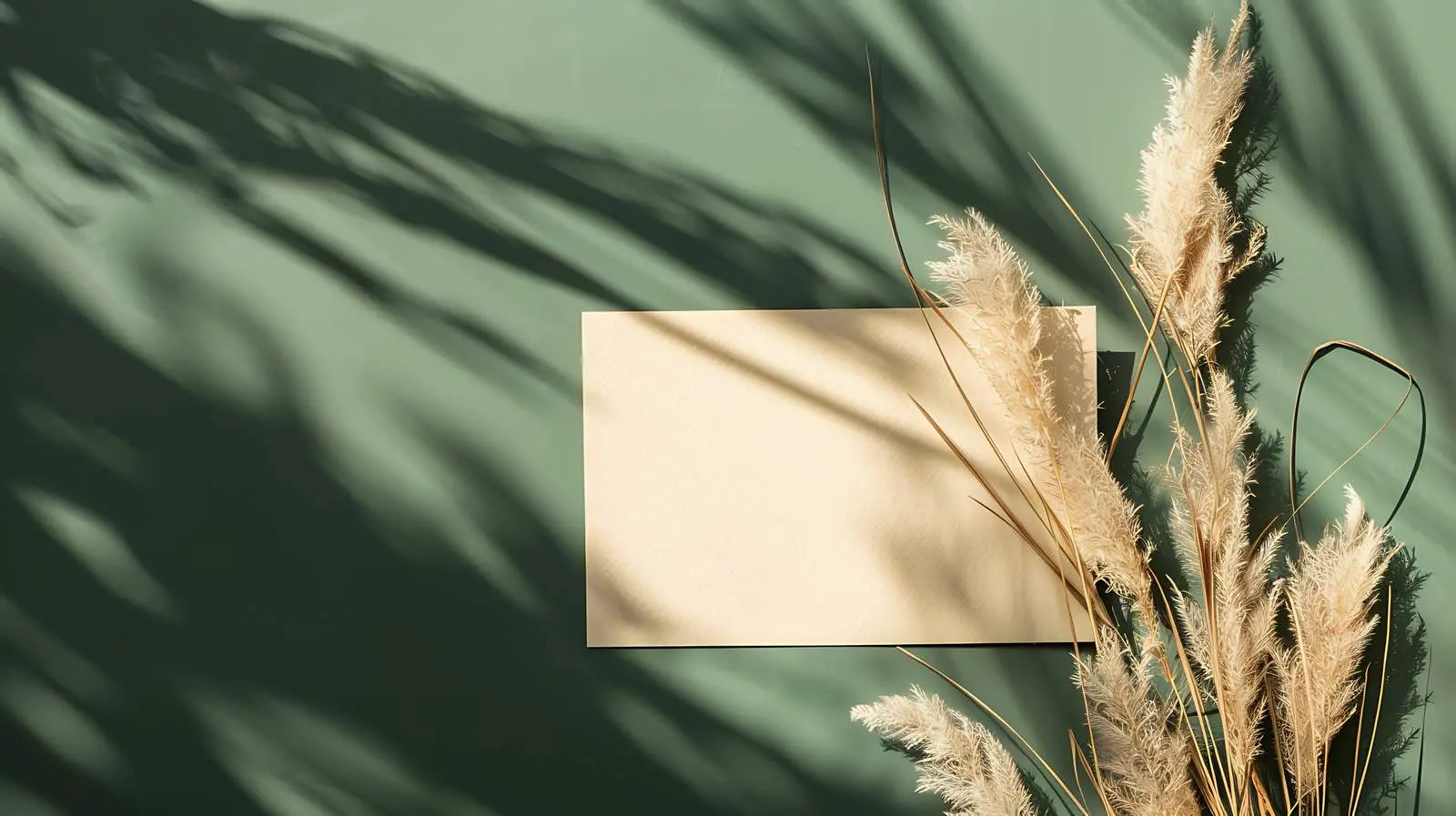 Blank Paper Sheet with Pampas Grass Mockup — free download from Dotvec