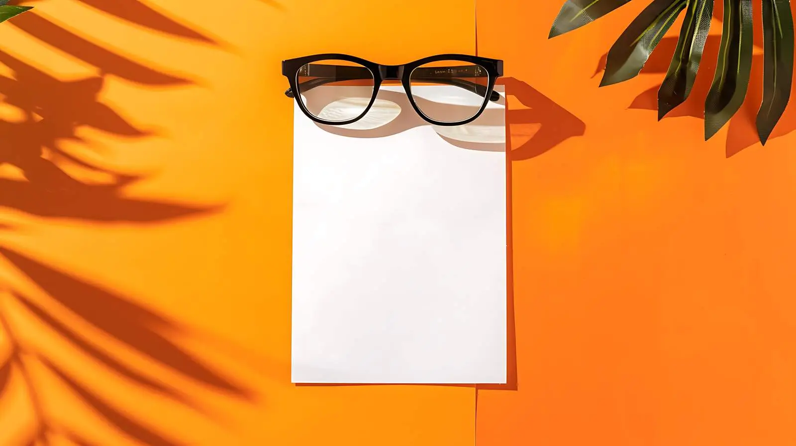 Blank Card Mockup with Glasses and Space — free download from Dotvec