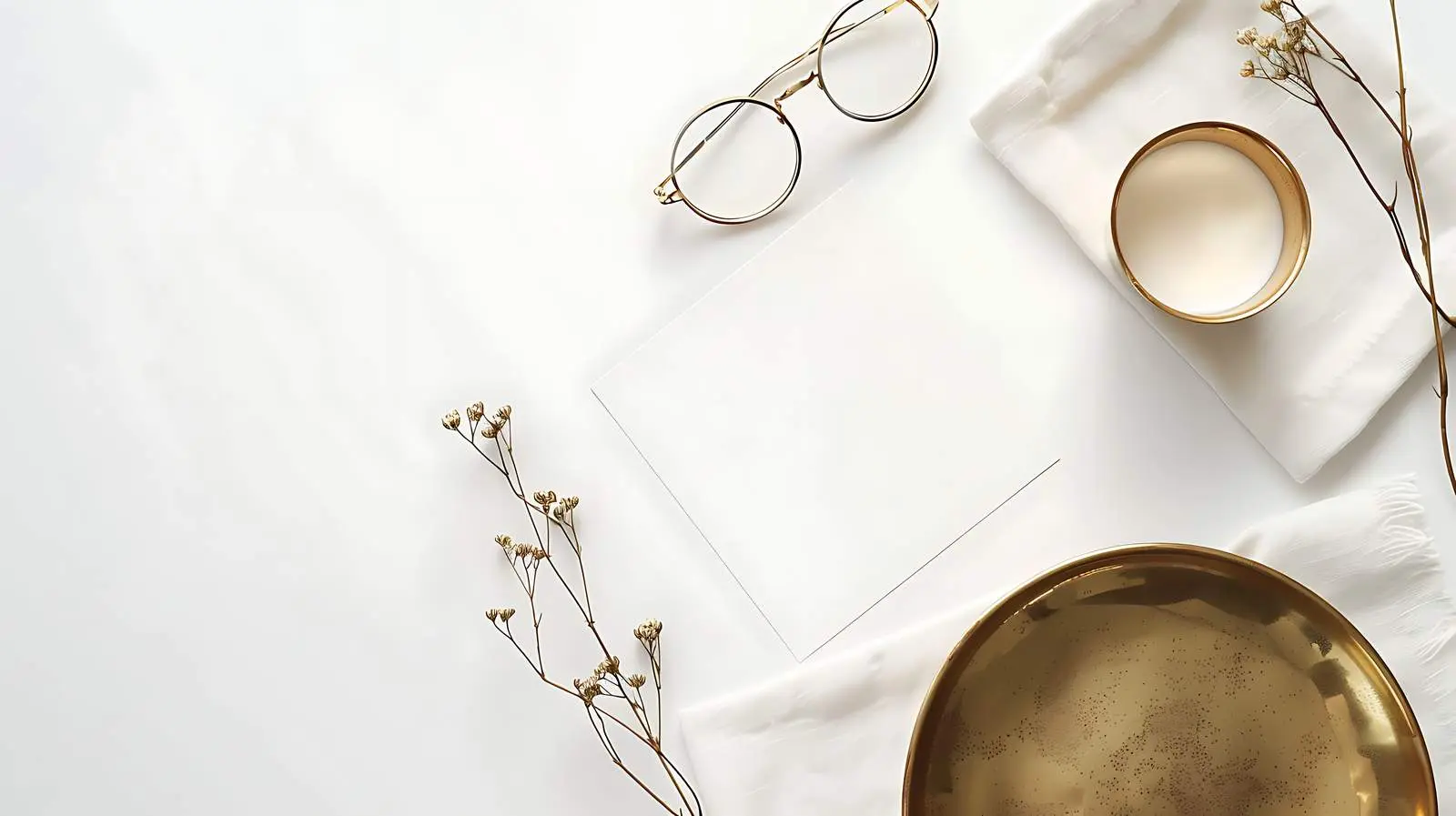 Blank Paper Sheet Card Mockup with Gold Plate — free download from Dotvec