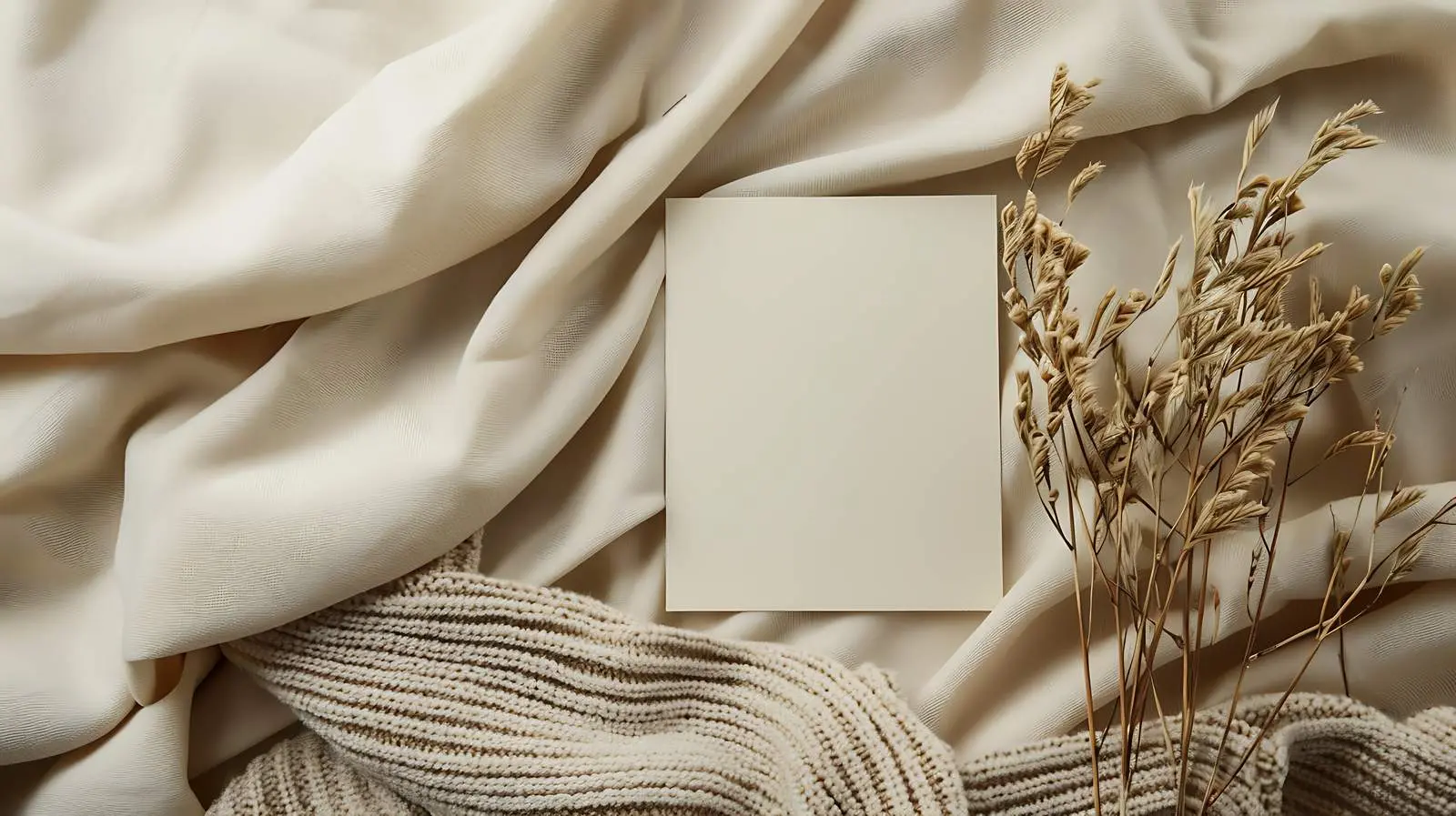 Blank Paper Sheet Card Mockup on Beige Background — free download from Dotvec