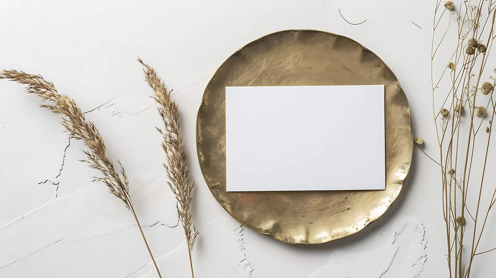 Blank Paper Card Mockup on Brass Plate — free download from Dotvec