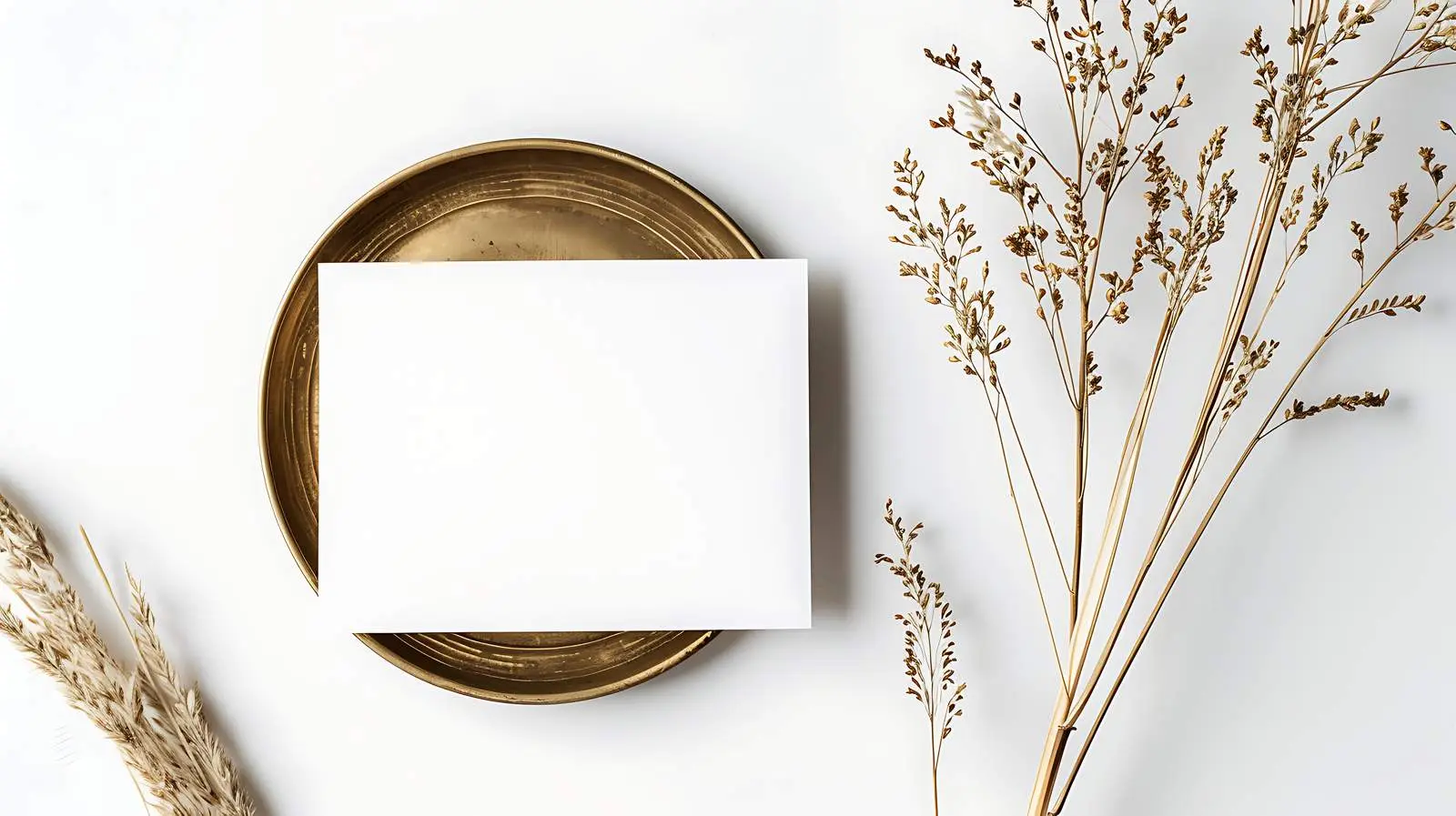 Blank Paper Card Mockup on Brass Plate — free download from Dotvec