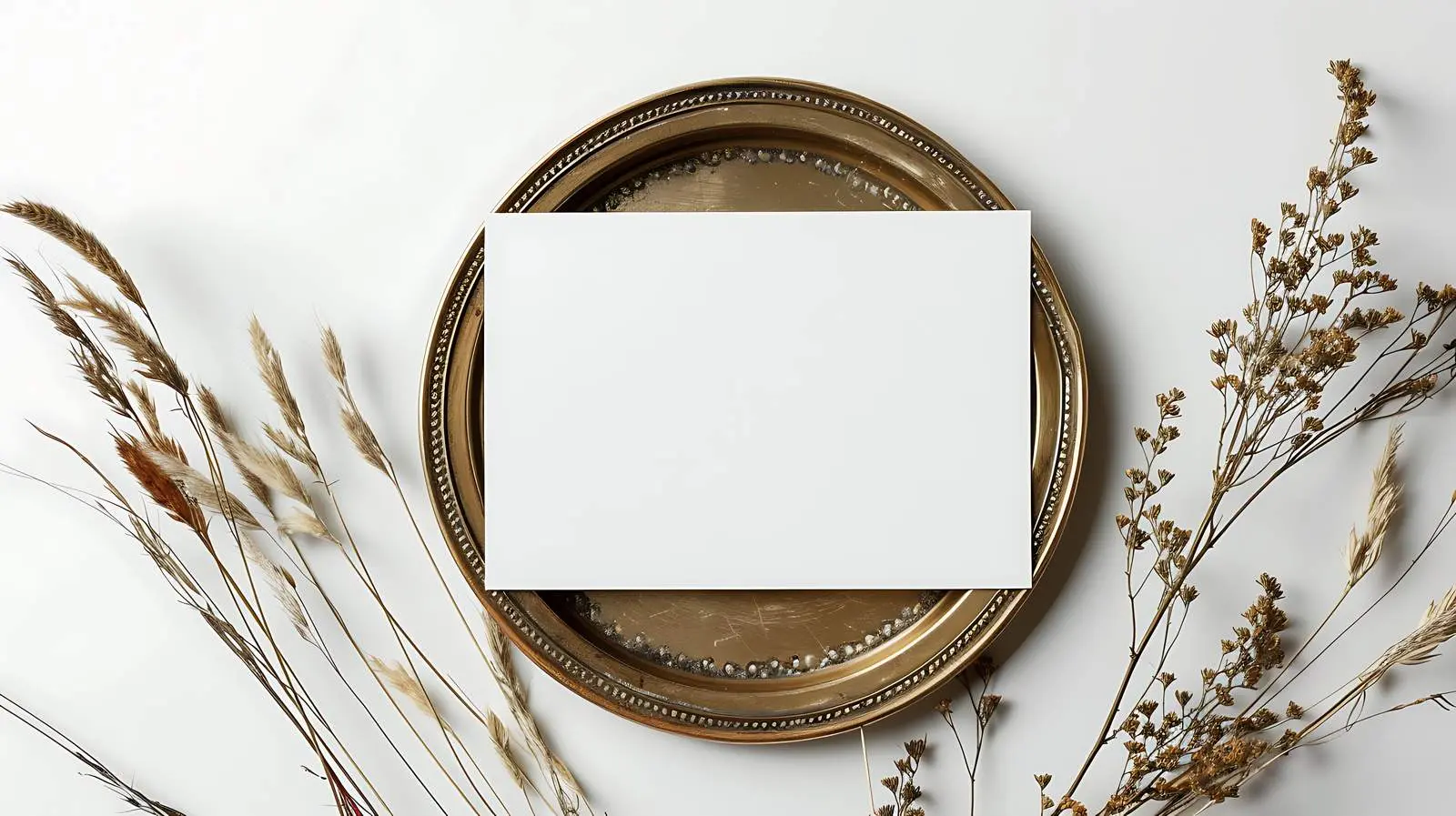 Blank Paper Sheet Card on Brass Plate — free download from Dotvec