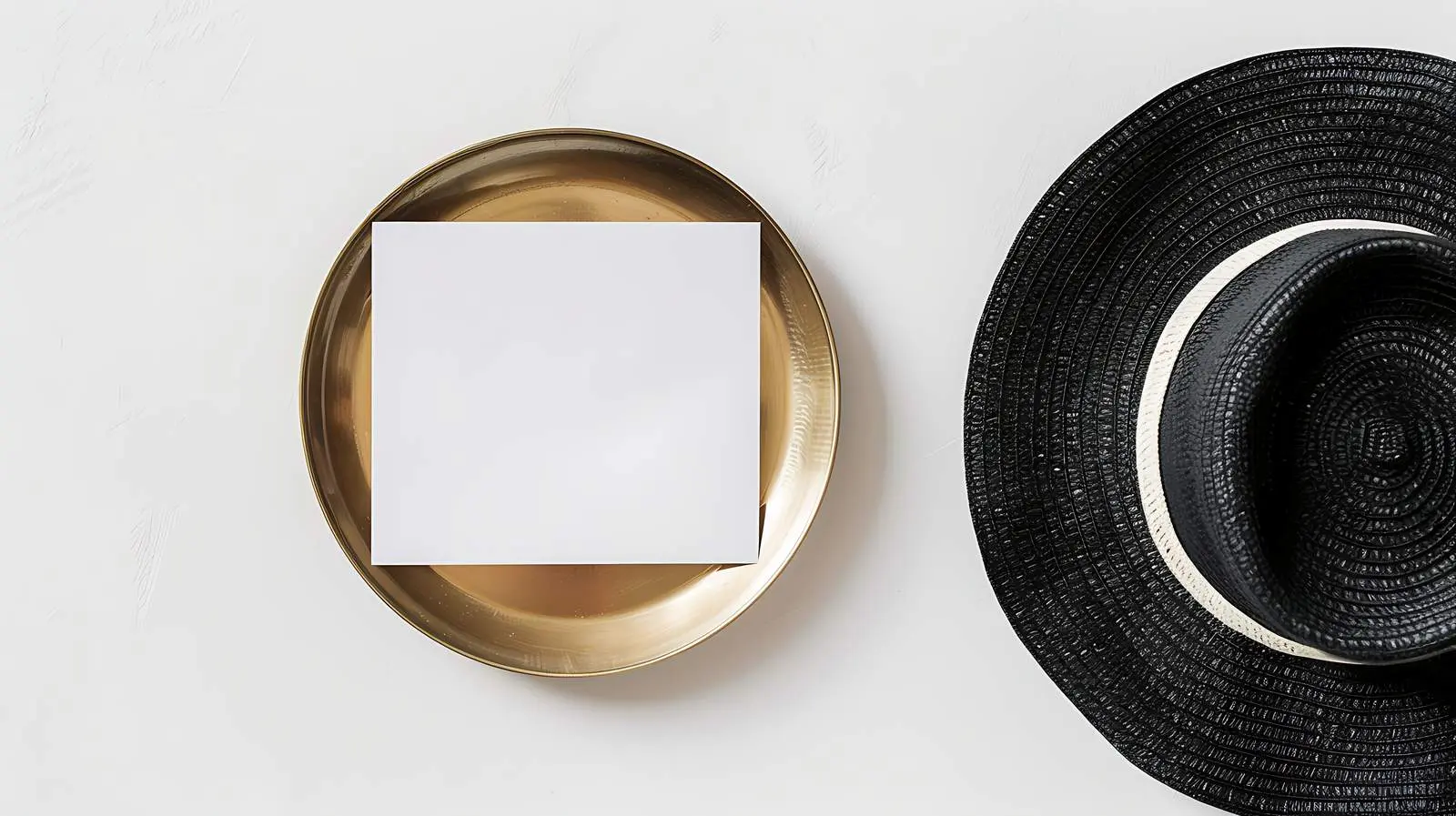 Blank Paper Card Mockup on Brass Plate — free download from Dotvec