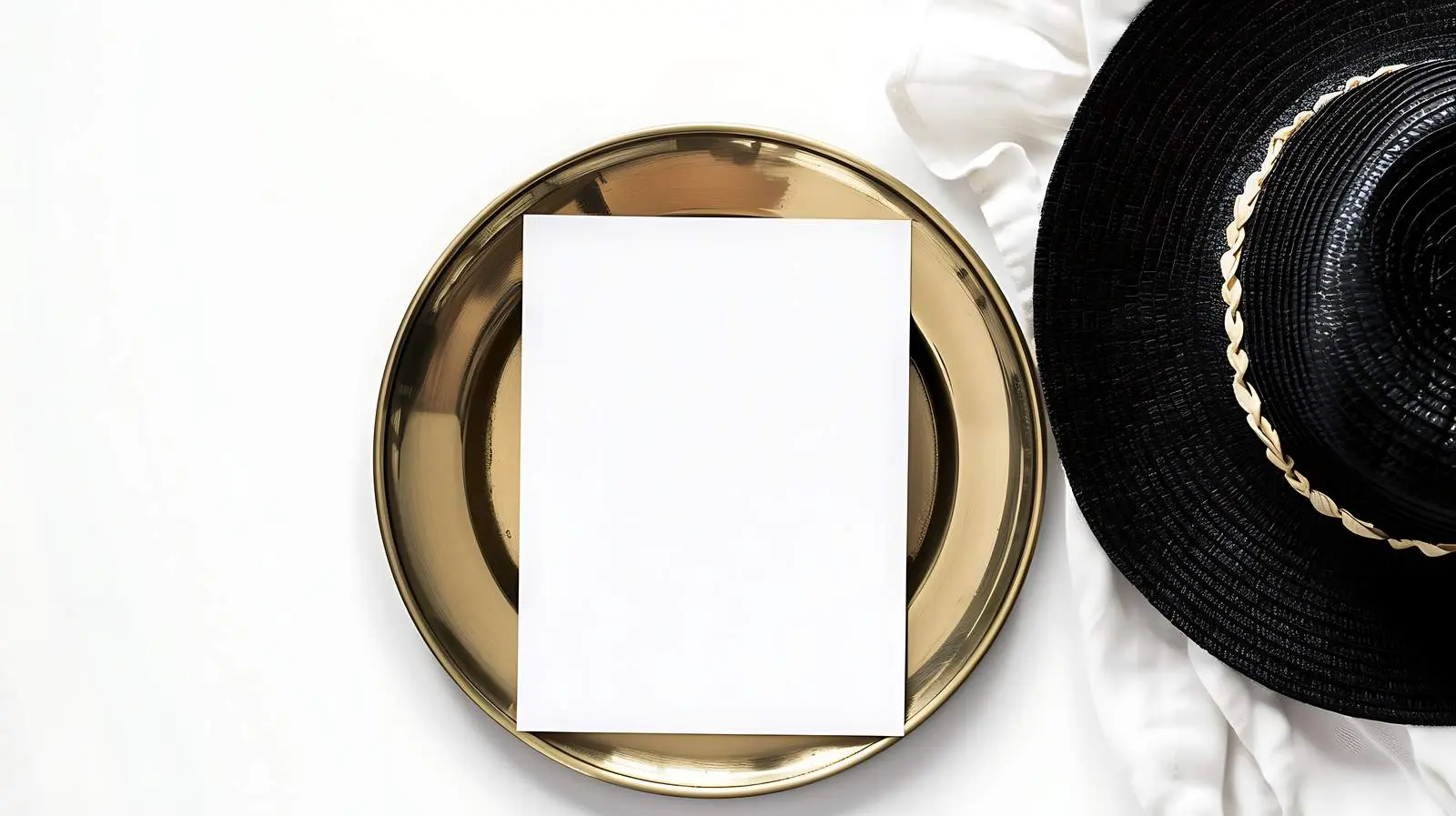 Blank Card with Mockup Space on Brass Plate — free download from Dotvec