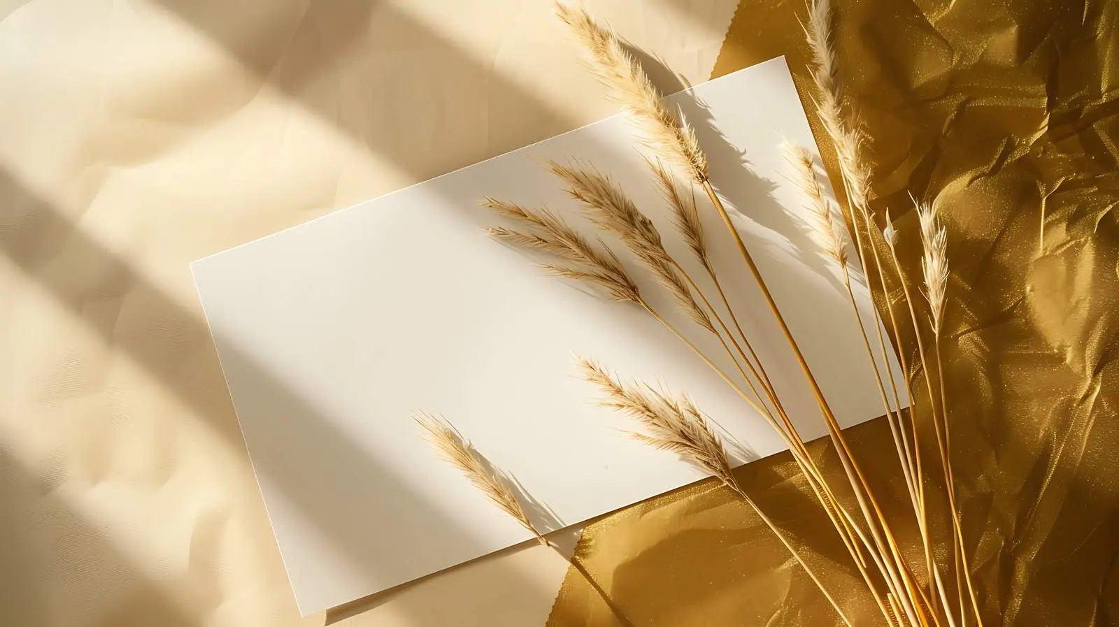 Blank Paper Sheet Card on Gold Plate — free download from Dotvec