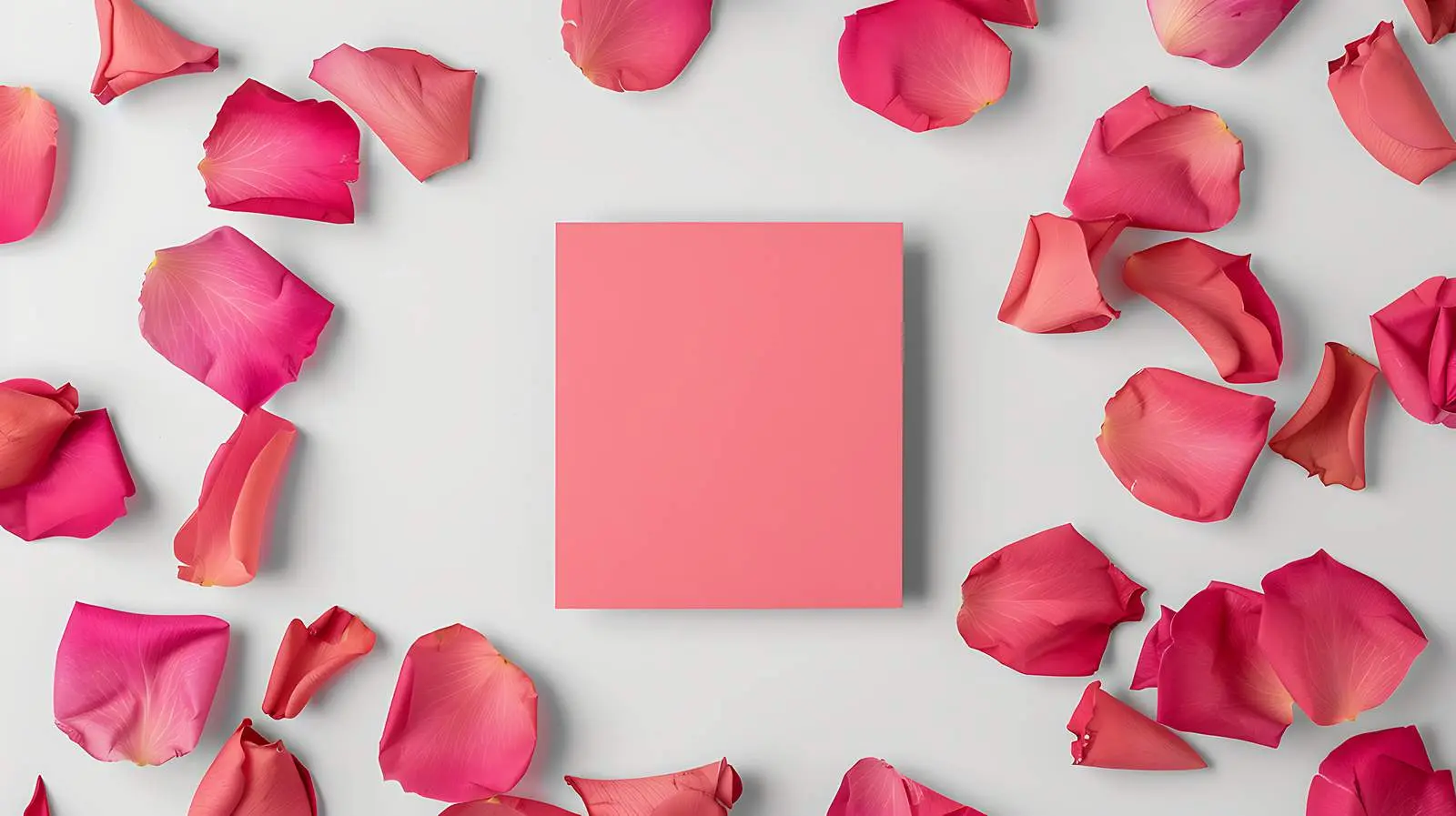 Blank Card with Pink Rose Mockup — free download from Dotvec