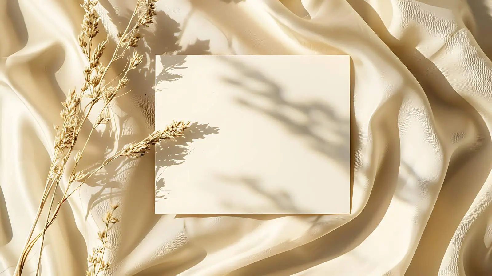 Blank Paper Sheet Mockup with Dried Grass – free stylish card image from Dotvec