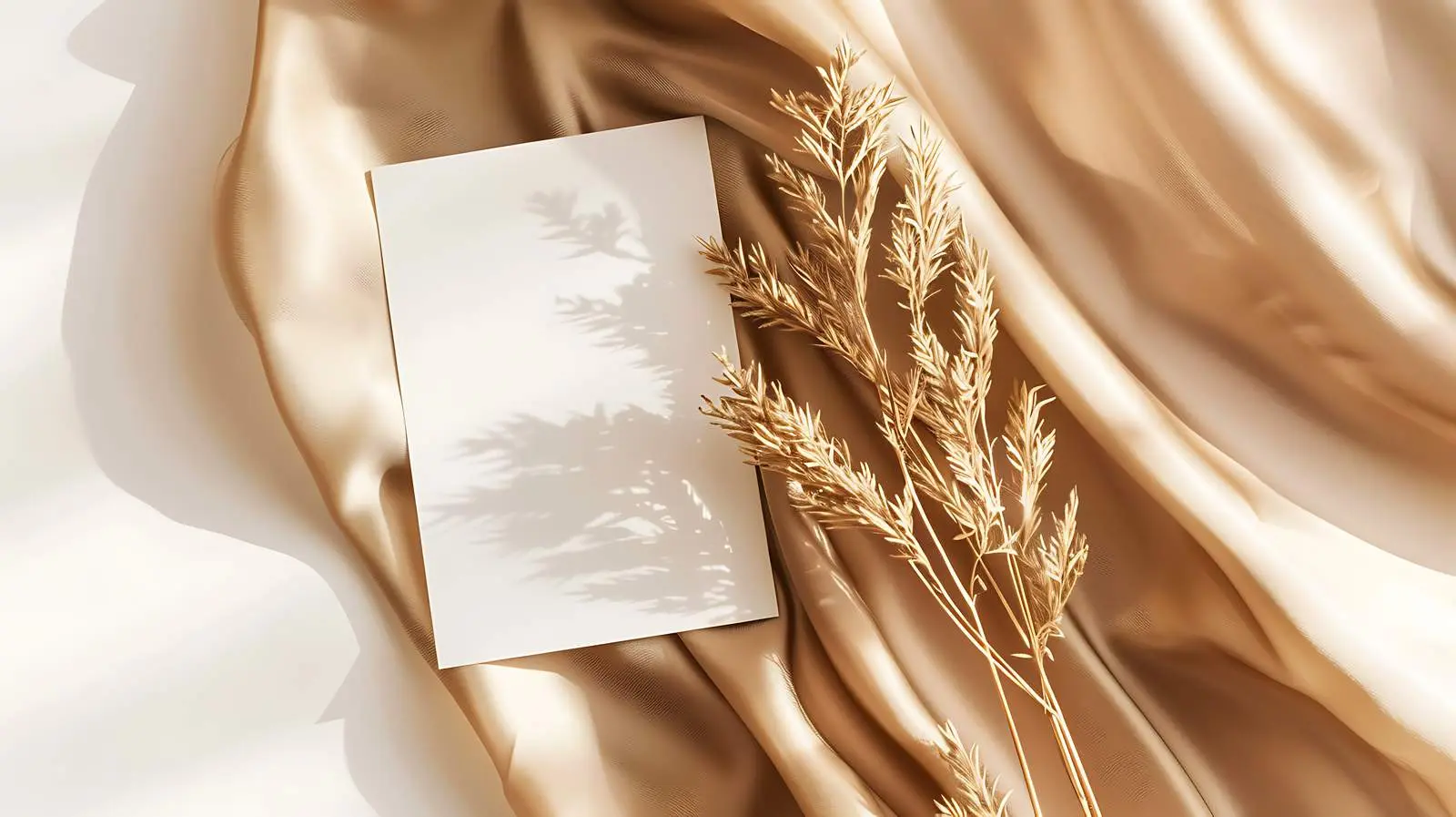 Blank Paper Sheet Cards with Dried Grass — free download from Dotvec