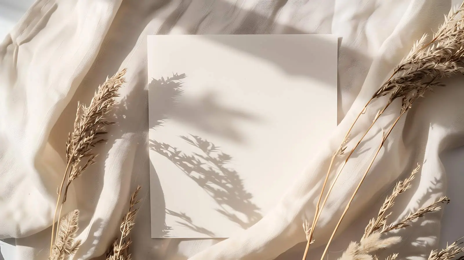 Blank Paper Sheet with Dried Grass Mockup — free download from Dotvec