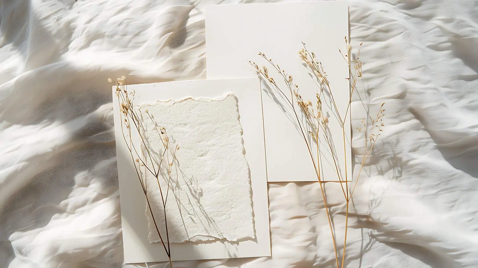 Blank Paper Sheet Mockup with Dried Grass — free download from Dotvec