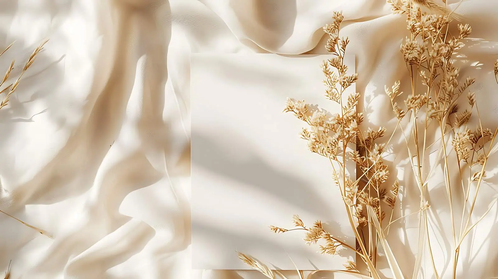 Blank Paper Sheet Mockup with Dried Grass — free download from Dotvec