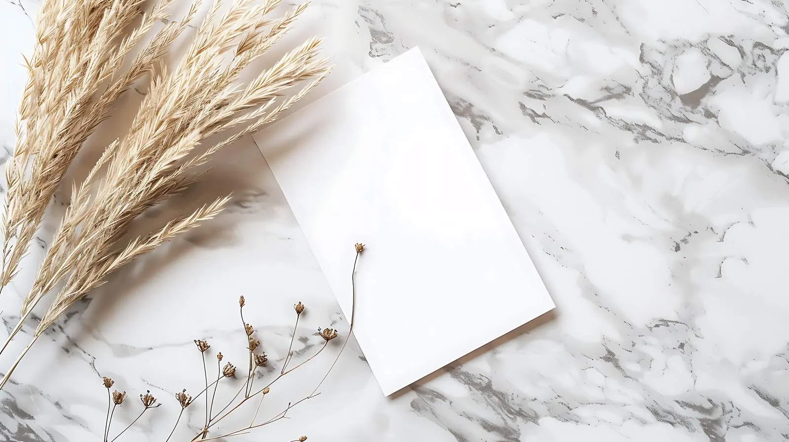 Blank Paper Sheet Cards with Dried Palm Leaf — free download from Dotvec