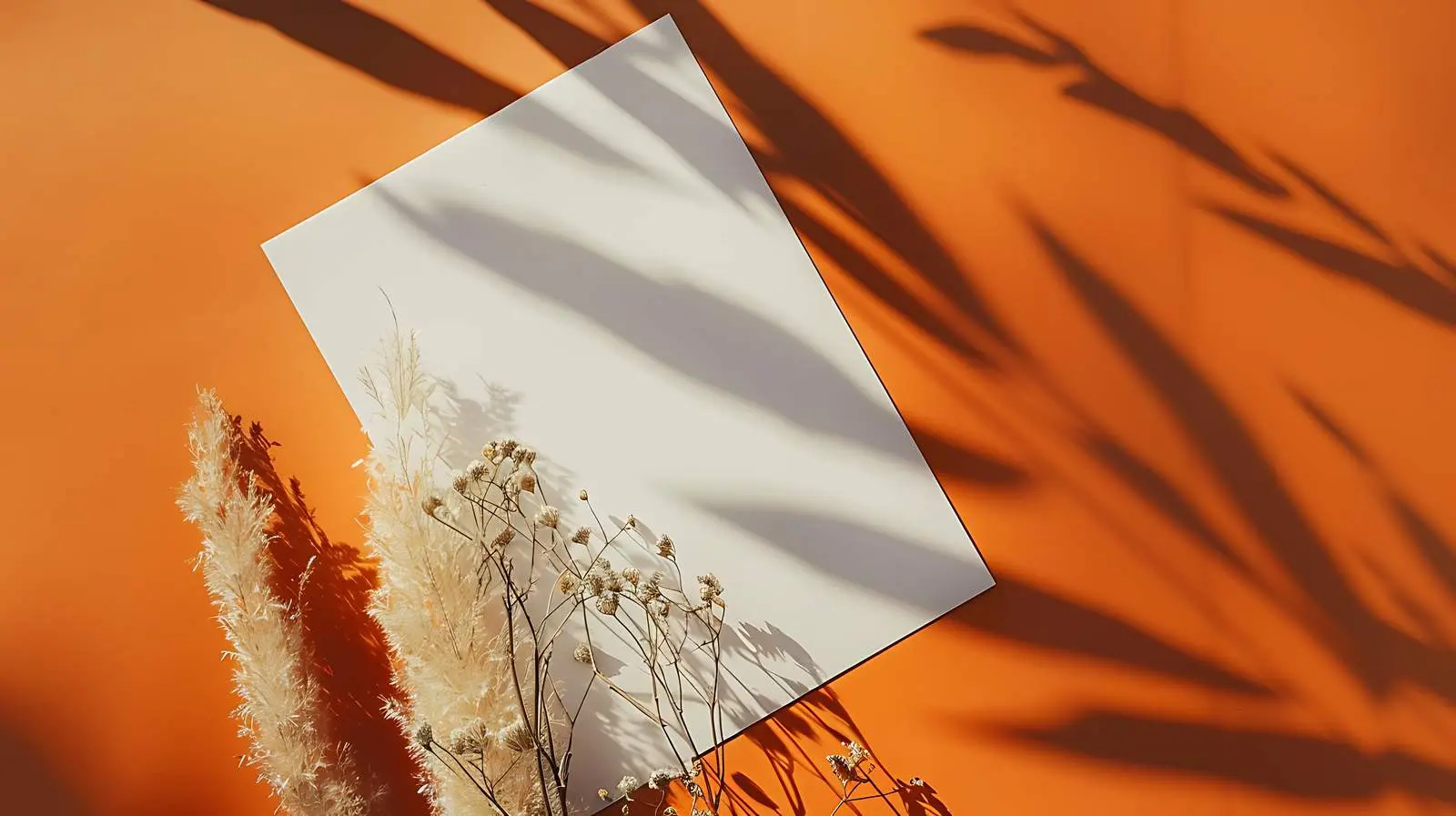 Blank Card Mockup with Dry Flower Decoration — free download from Dotvec