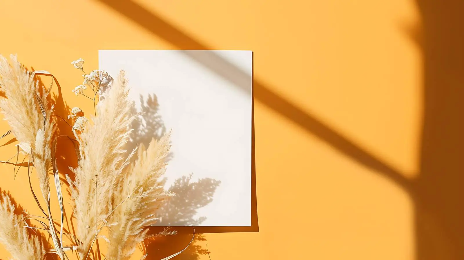 Blank Card Mockup with Dry Flower Accent — free download from Dotvec