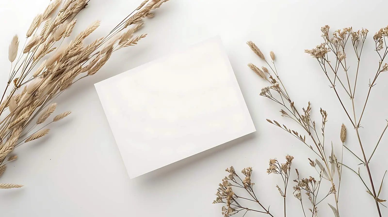 Blank Paper Cards on Dry Grass Mockup – free template for designers image from Dotvec