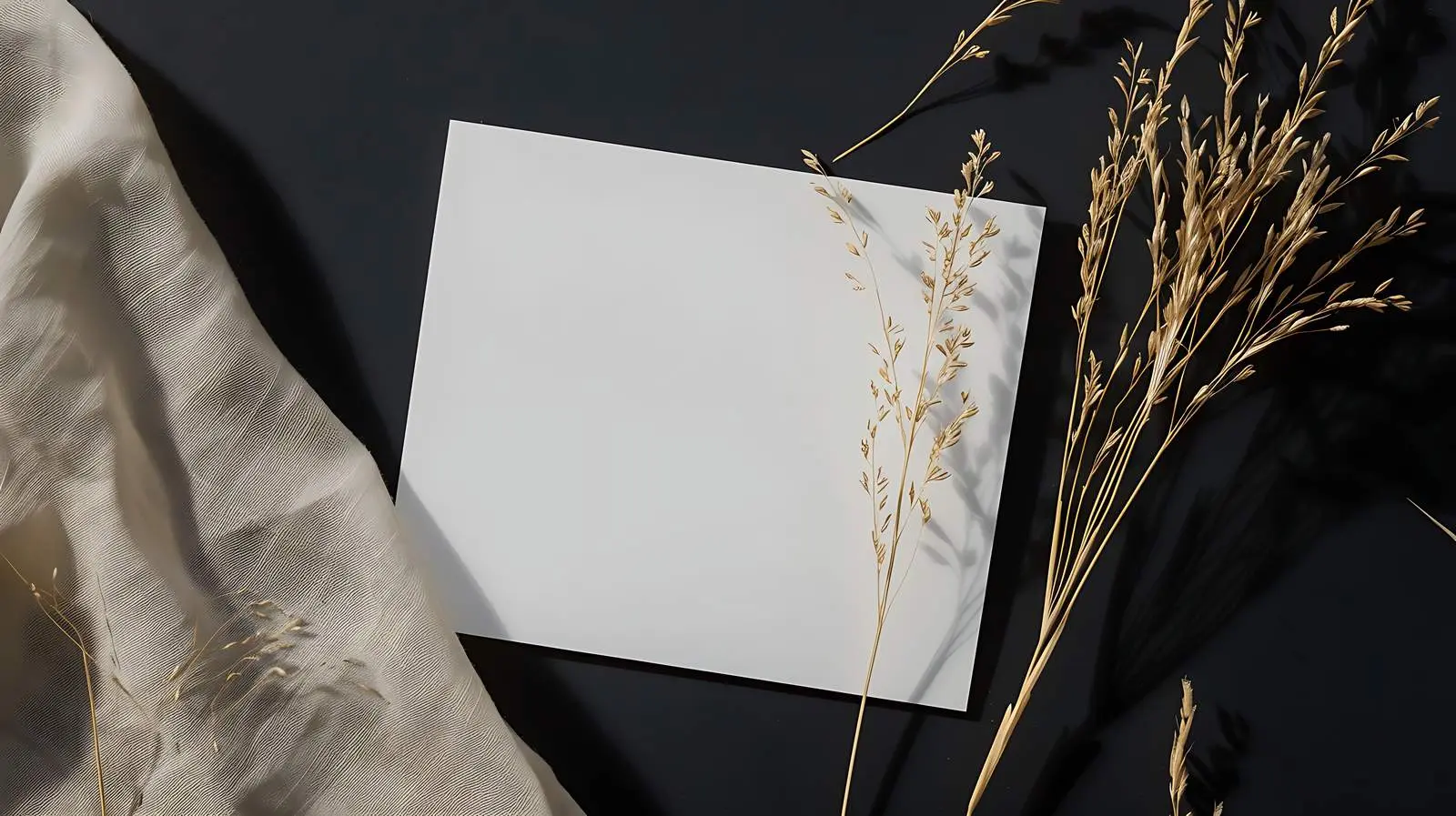 Blank Paper Sheet Mockup with Dry Grass — free download from Dotvec