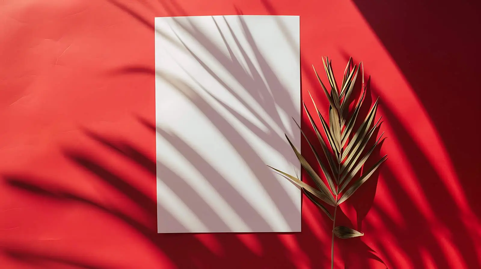 Blank Paper Sheet Cards with Palm Leaf Mockup – free vector graphics image from Dotvec