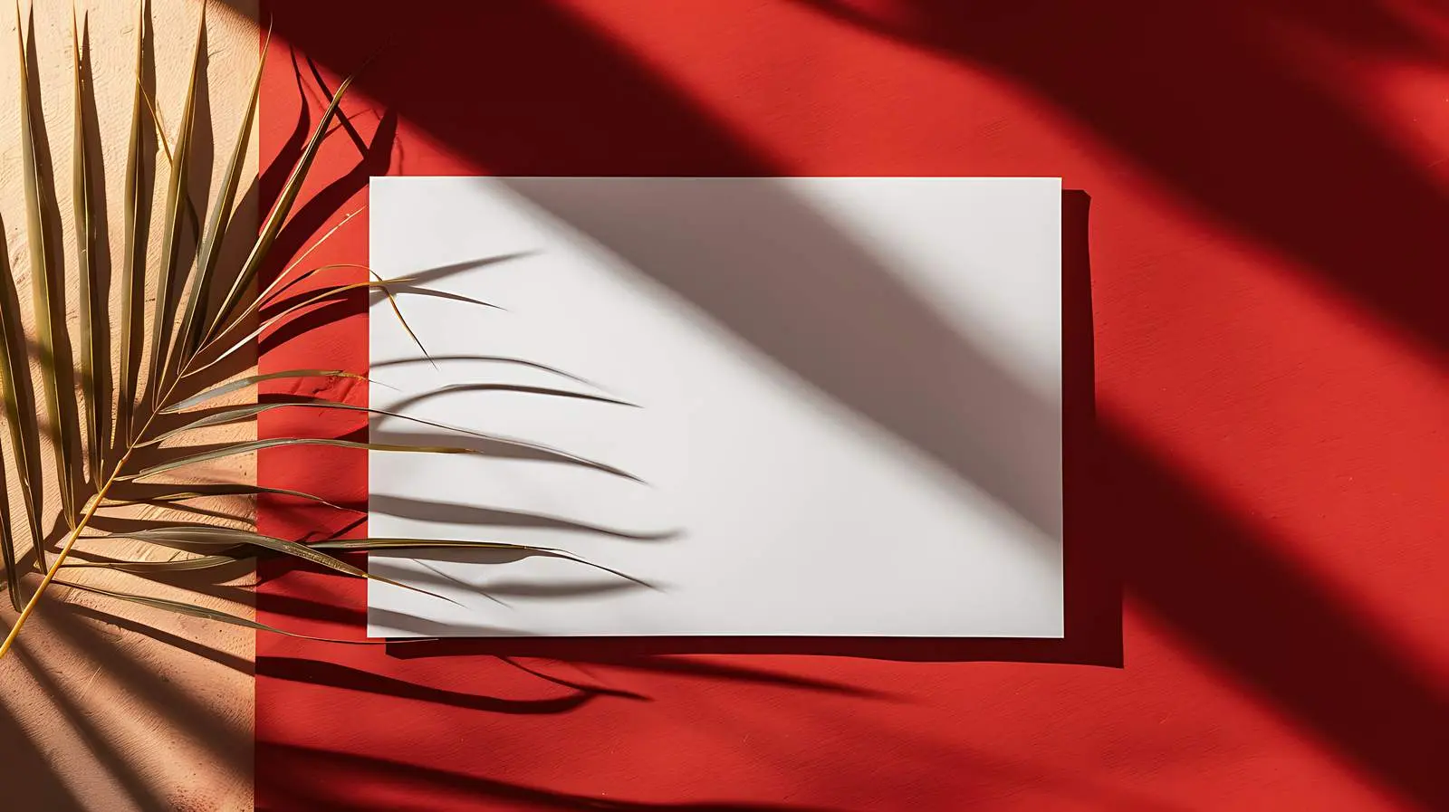 Blank Paper Sheet Cards with Palm Leaf Mockup — free download from Dotvec