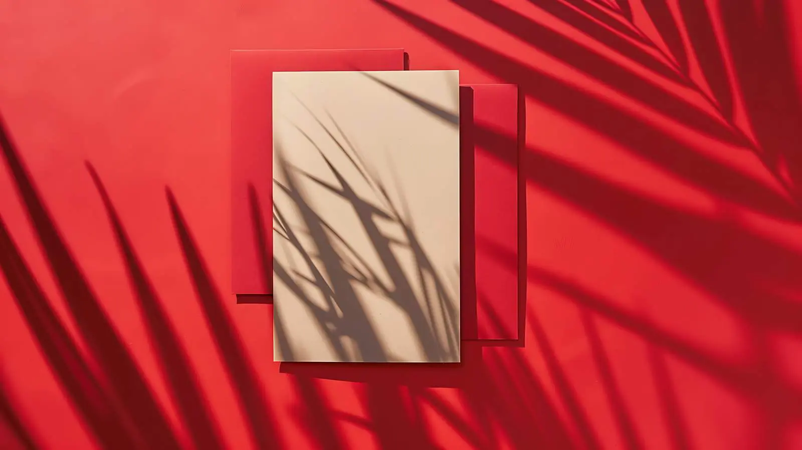 Blank Paper Sheet Cards with Palm Leaf Mockup — free download from Dotvec