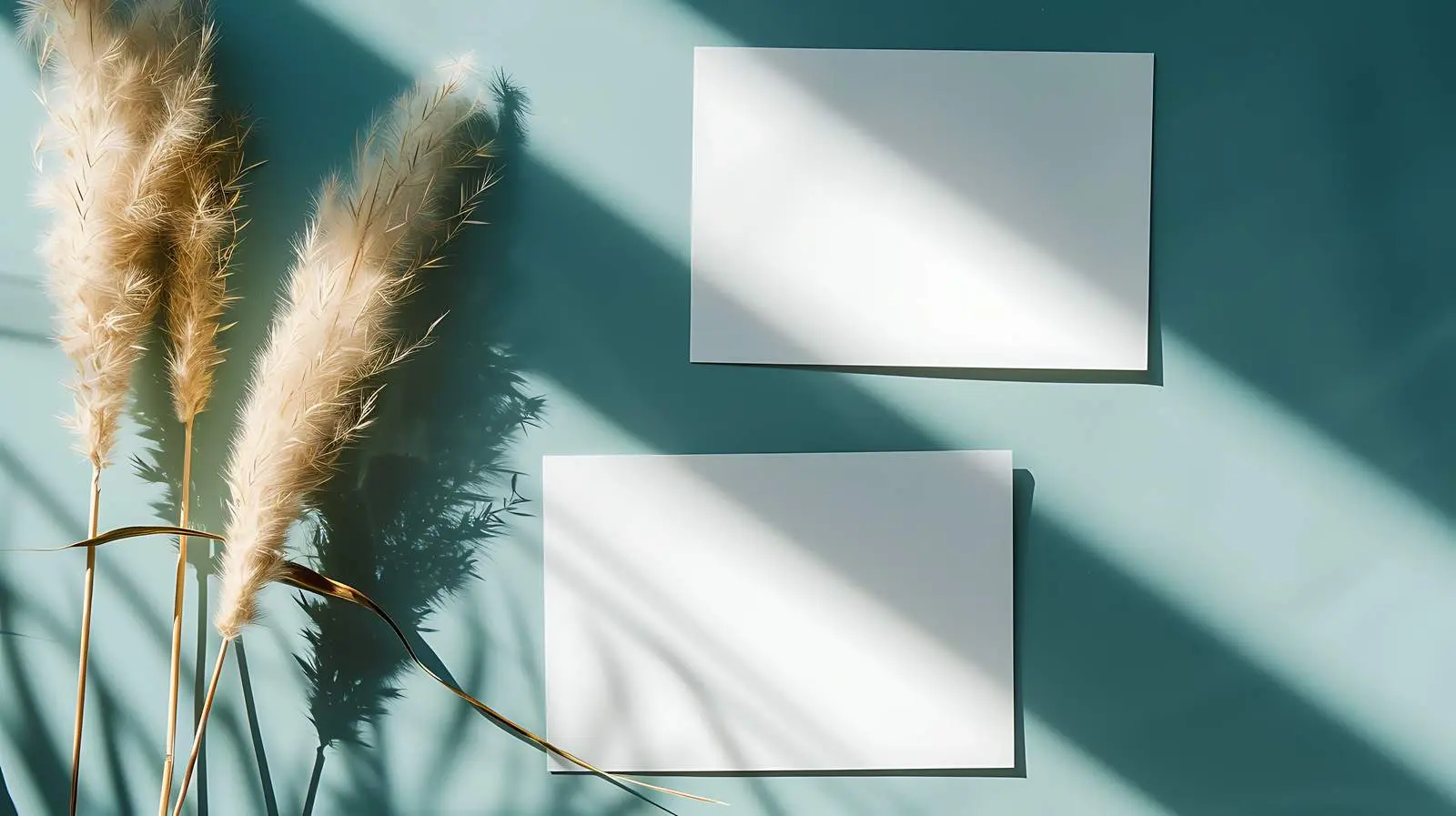 Blank Paper Sheet Cards with Pampas Arrangement — free download from Dotvec