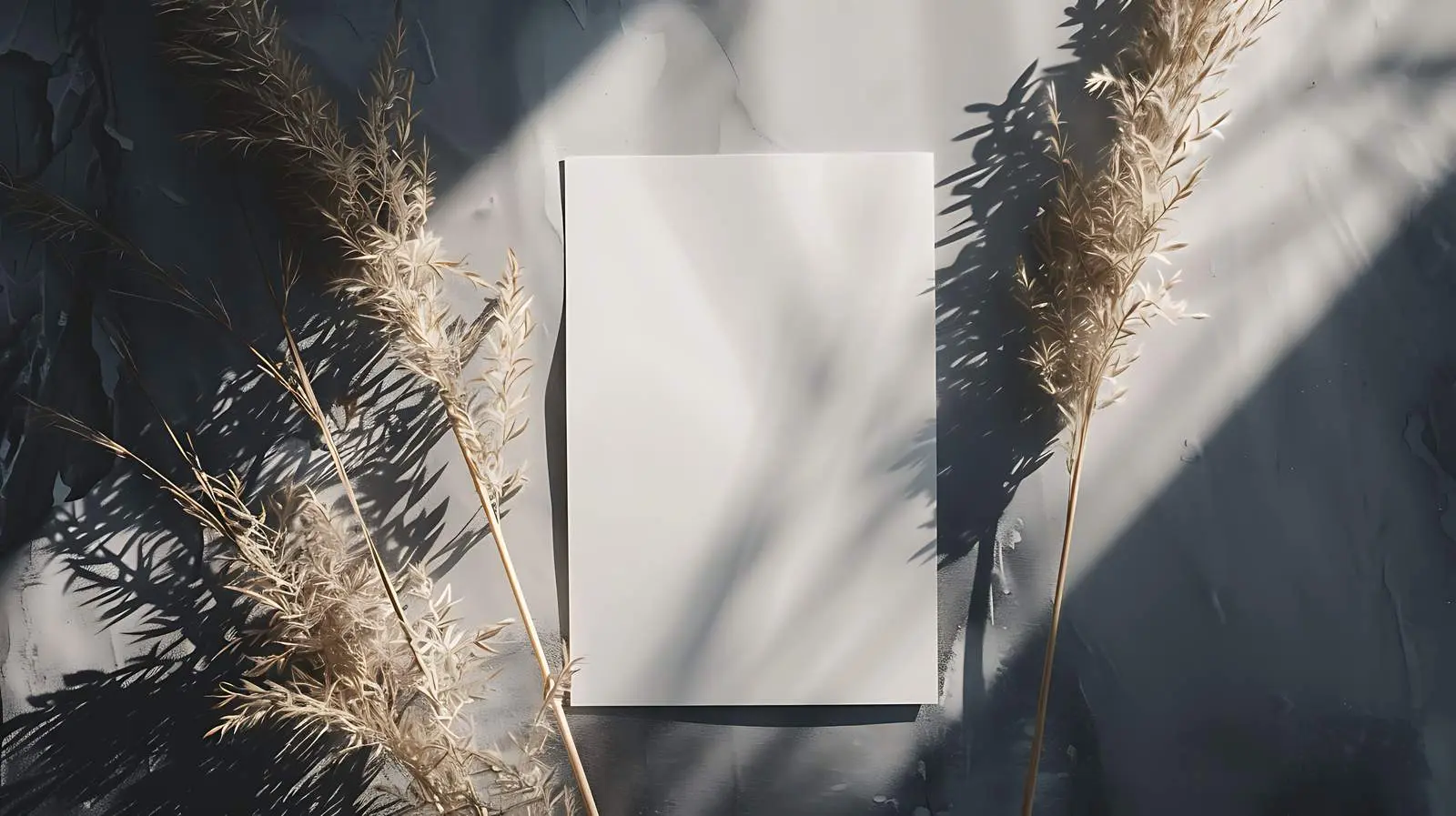 Blank Paper Sheet Cards with Pampas Grass — free download from Dotvec