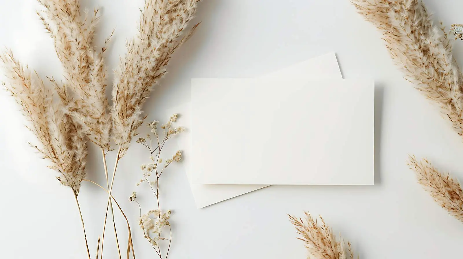 Blank Paper Sheet Cards with Pampas Grass — free download from Dotvec