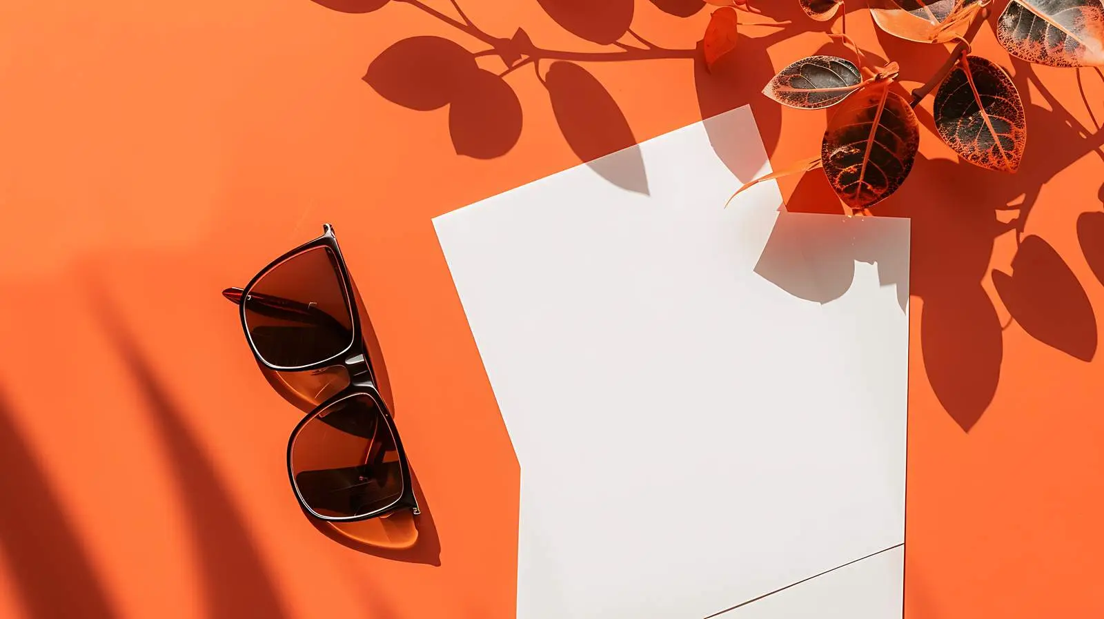 Blank Paper Sheet Cards with Glasses Mockup — free download from Dotvec