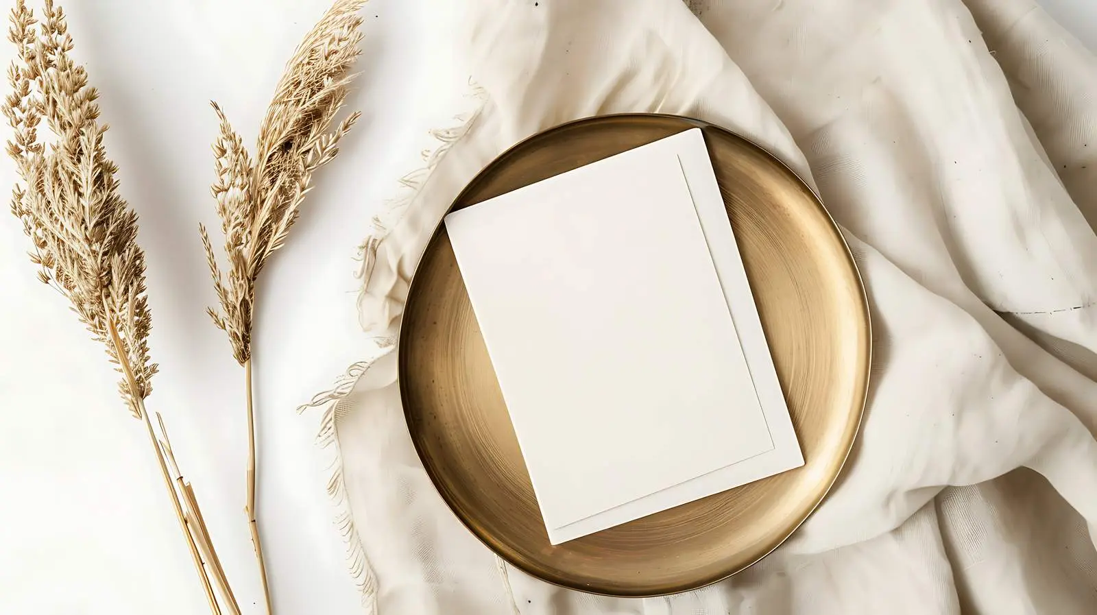 Blank Paper Card Mockup on Brass Plate — free download from Dotvec